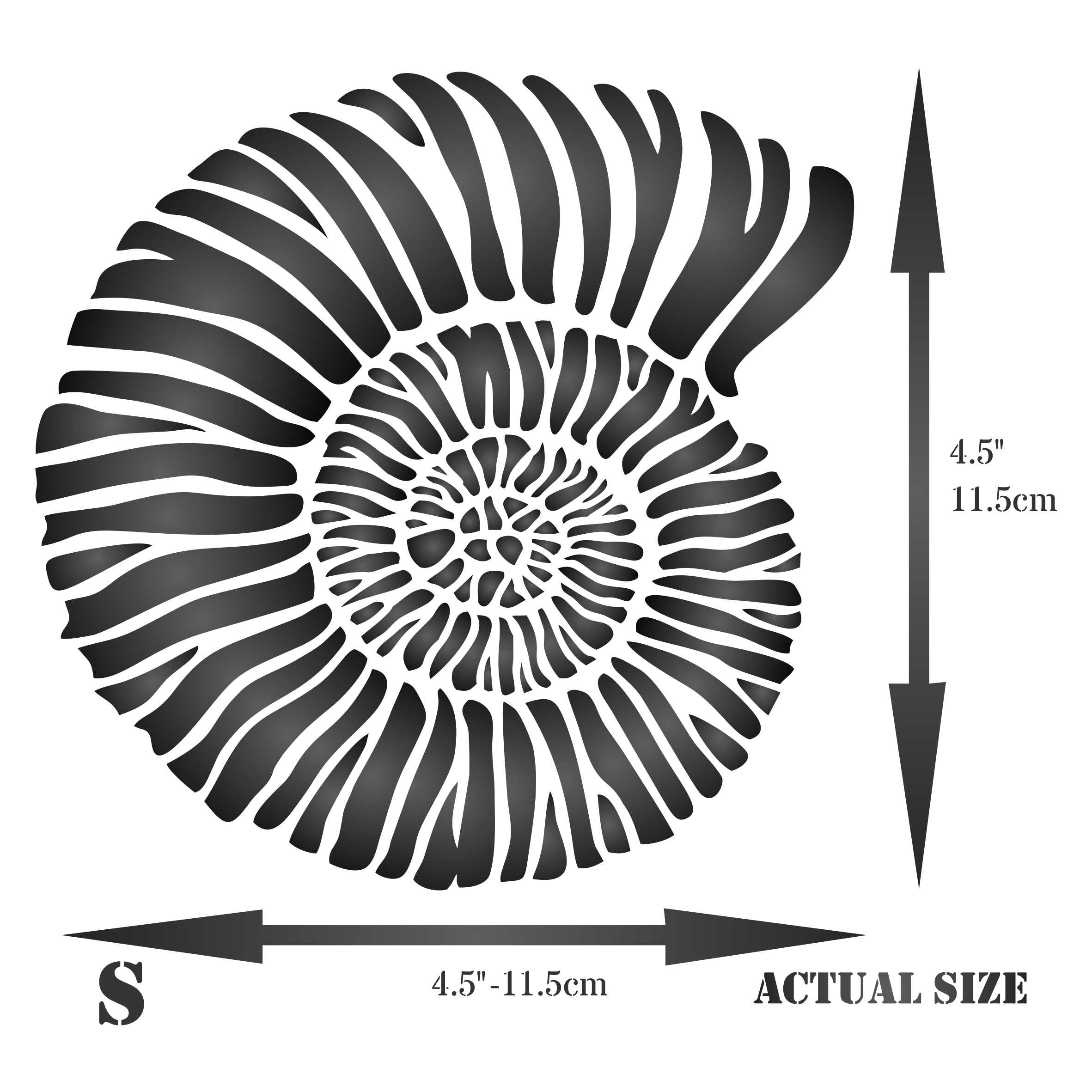 Fossil Shell Stencil - Jurassic Nautilus Shell Ammonite Fossil