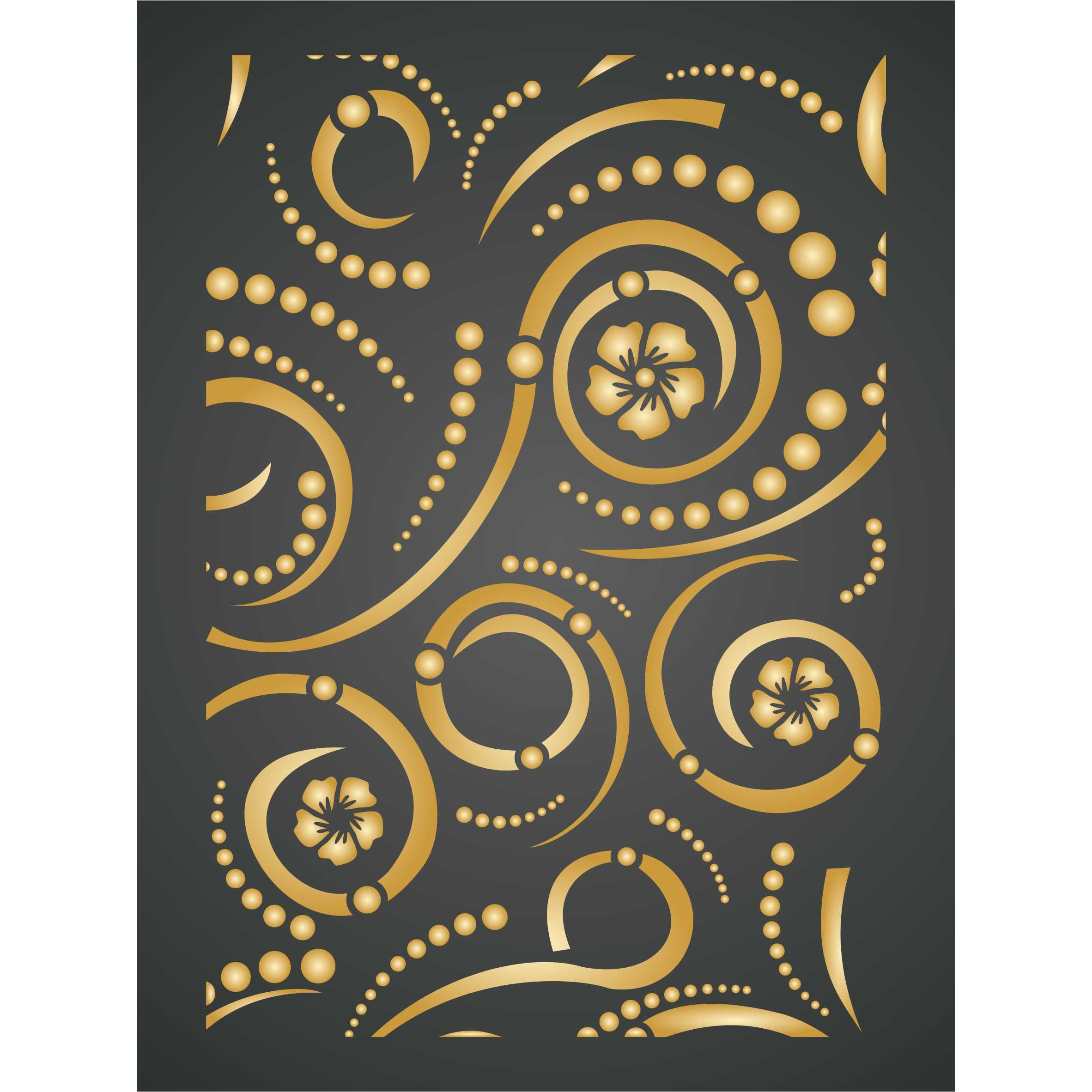 Swirls Layering Stencil- Layering use to add Texture and Design