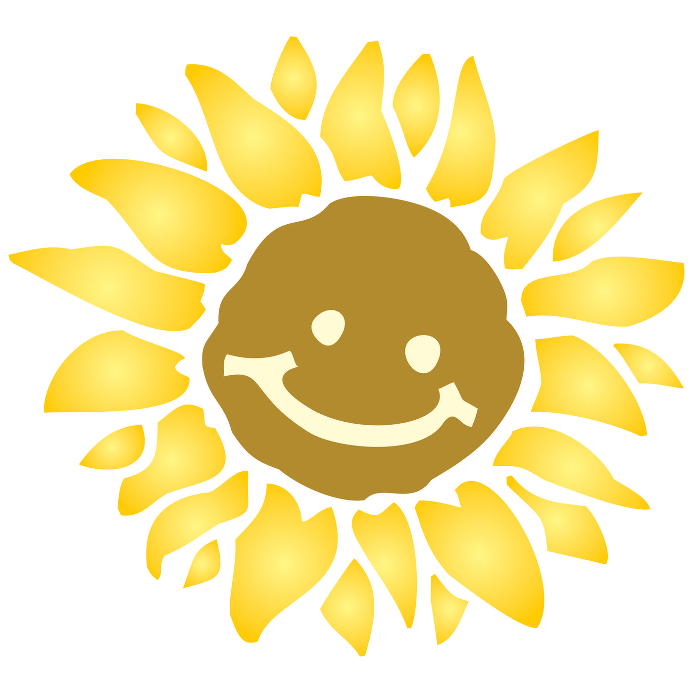 Sunshine Flower Stencil - Large Flower Face Baby Childs Nursery