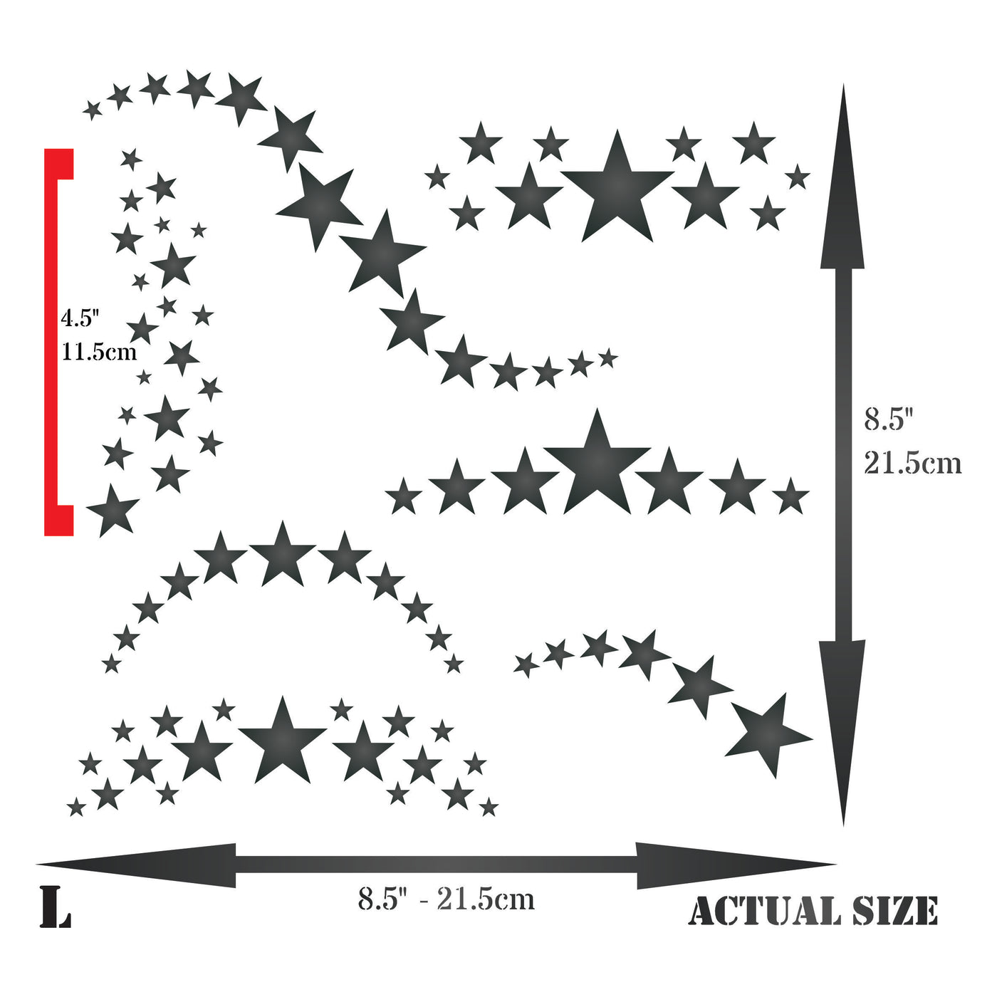 Pretty Stars Stencil - Reusable Mylar Design for Painting or Tracing