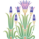 Lotus Border Stencil - Classic Egyptian Flower Symbol