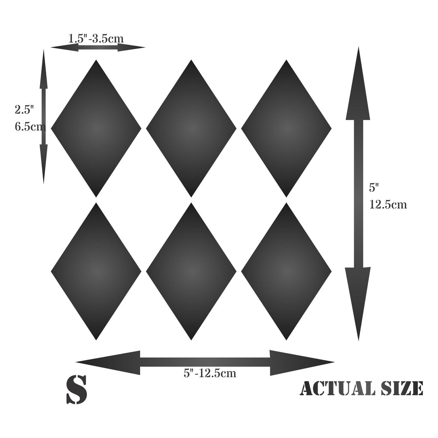 Large Diamonds Stencil - Mix Media Layering Diamond Shape