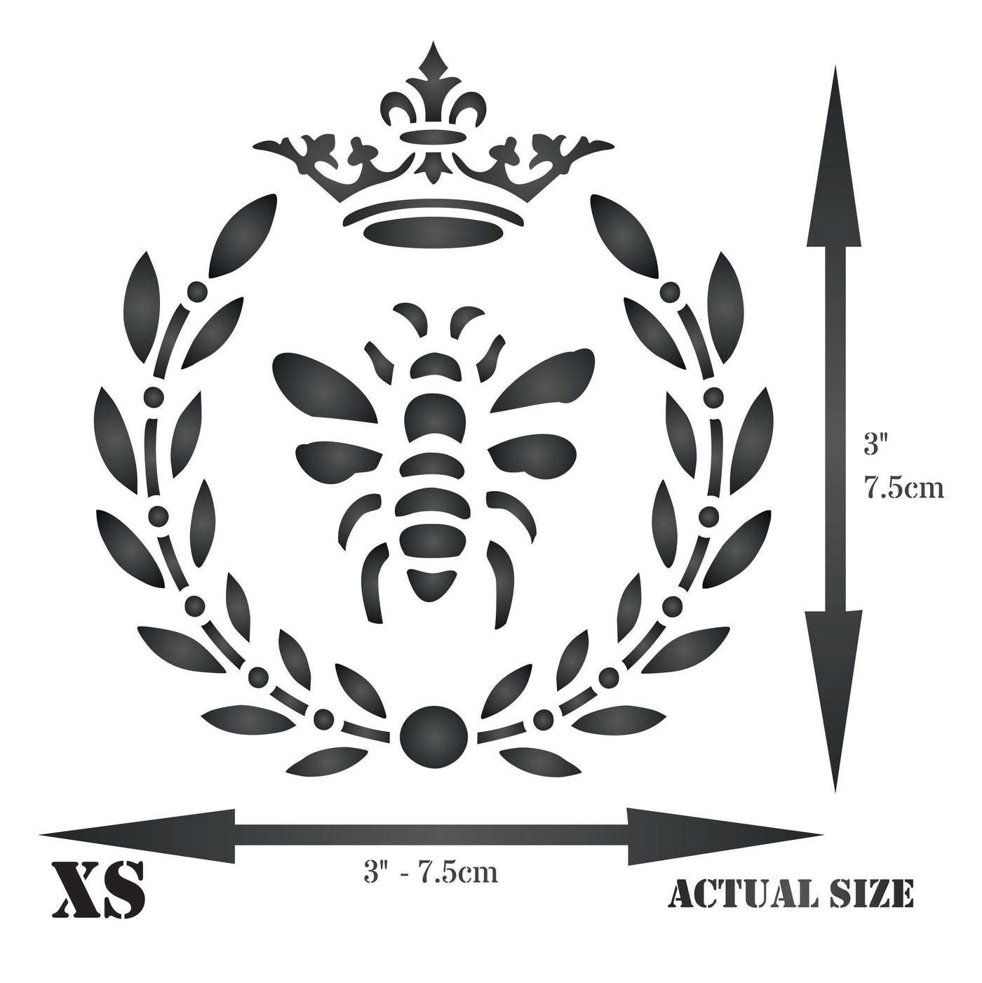 French Bee Stencil - Crown Laurel Wreath French Country Bee