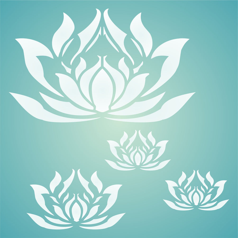 Lotus Flowers Stencil- Large Lotus Flower Mural