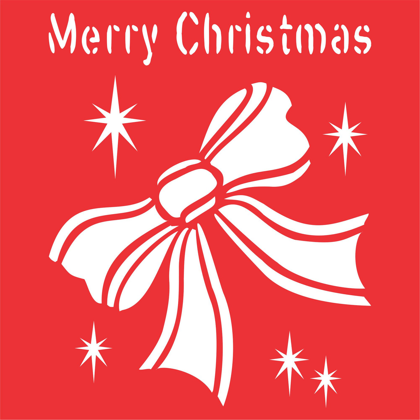 Christmas Bow Stencil - Holiday Ribbon Ornament