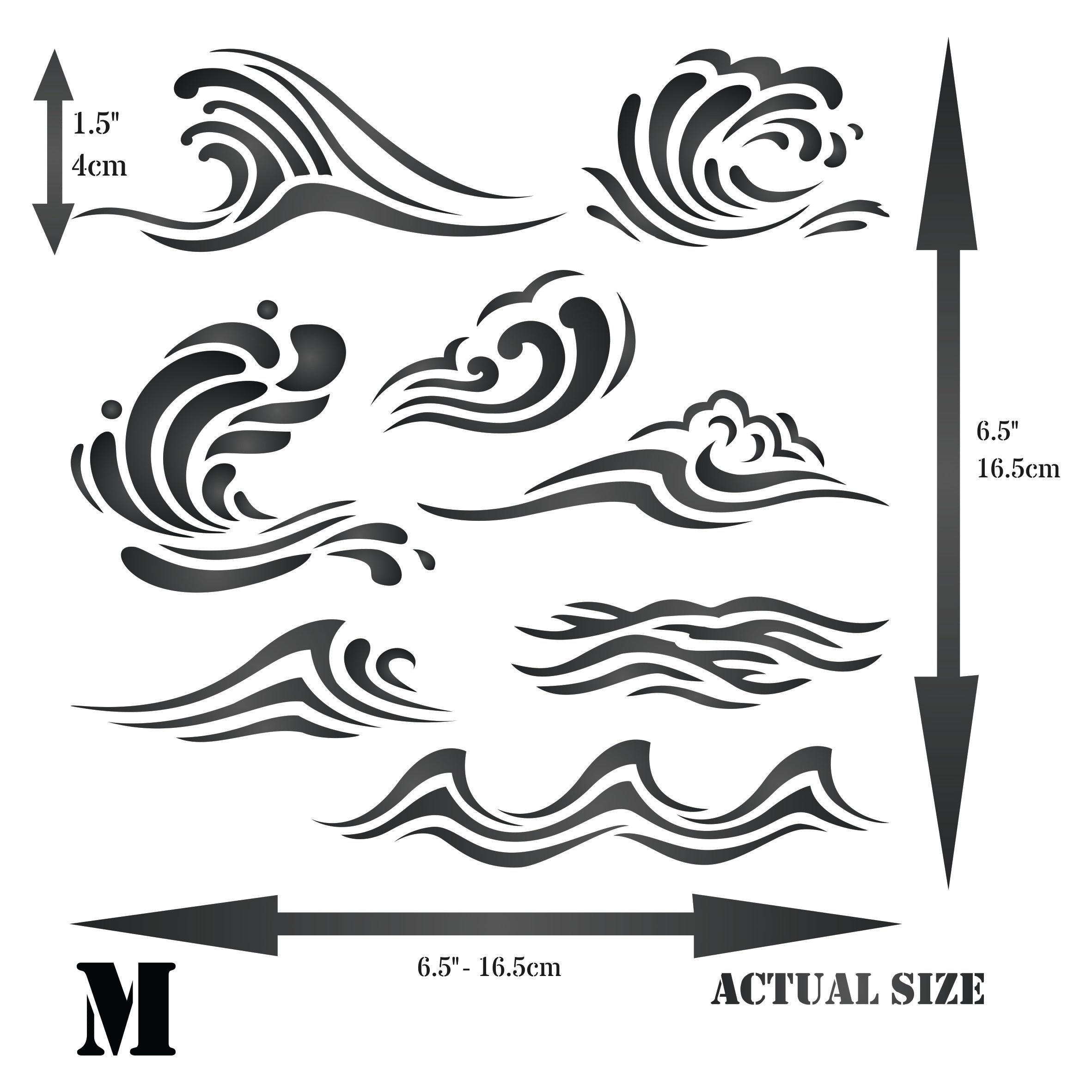 Waves Stencil - Ocean Sea Wave Water Effect