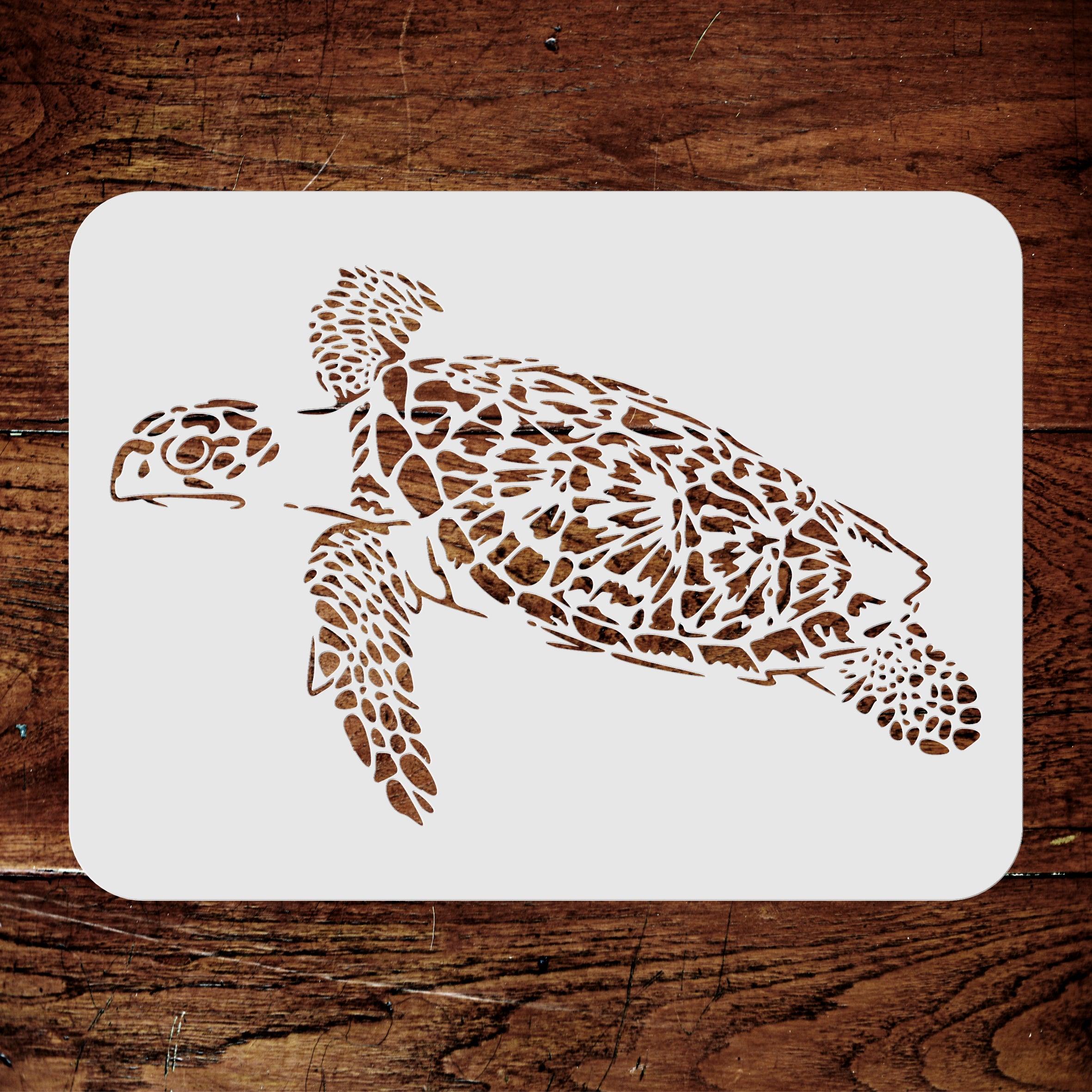 Sea Turtle Stencil - Sea Ocean Nautical Seashore Reef Fish