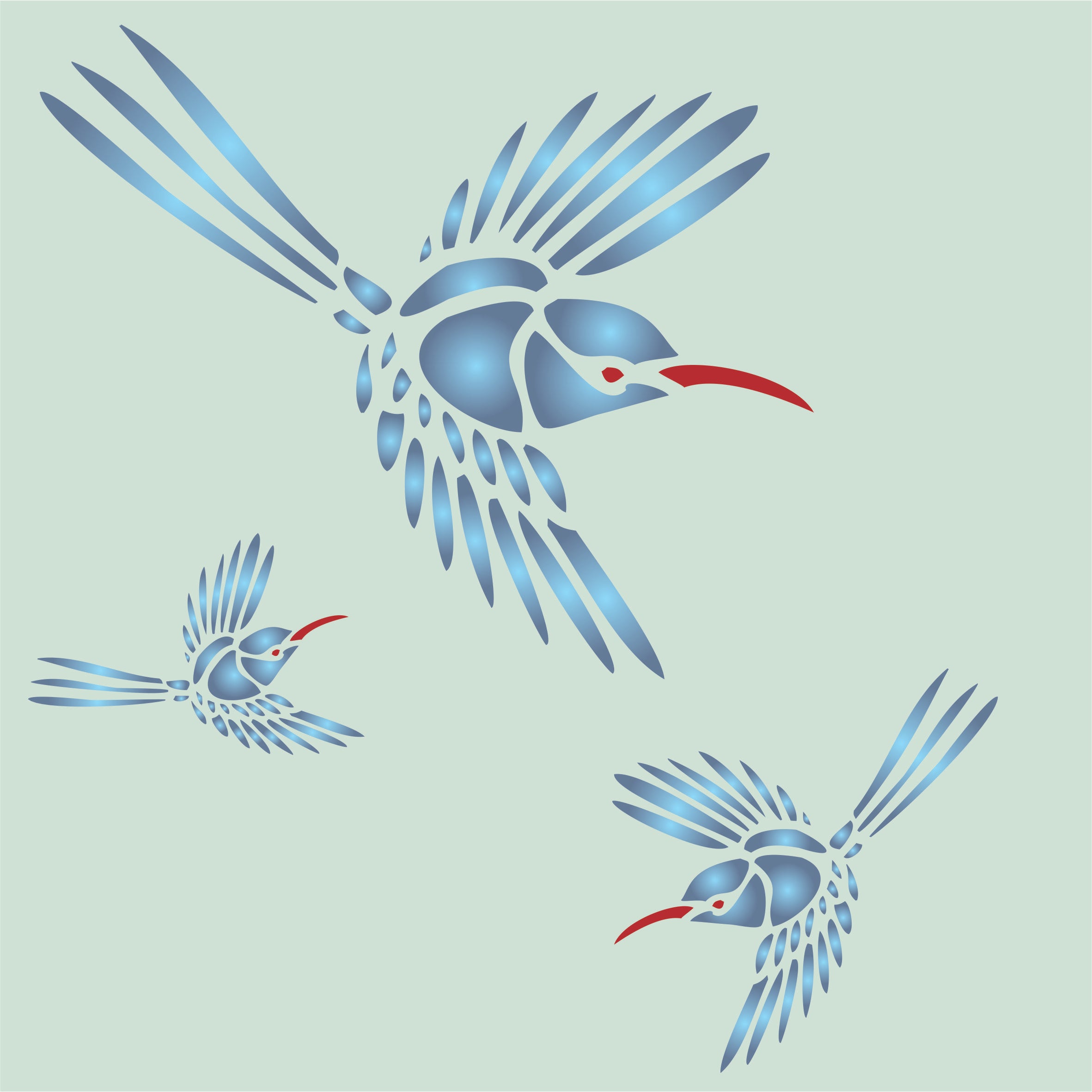 Hummingbird Stencil-Decorative Animal Wildlife Bird