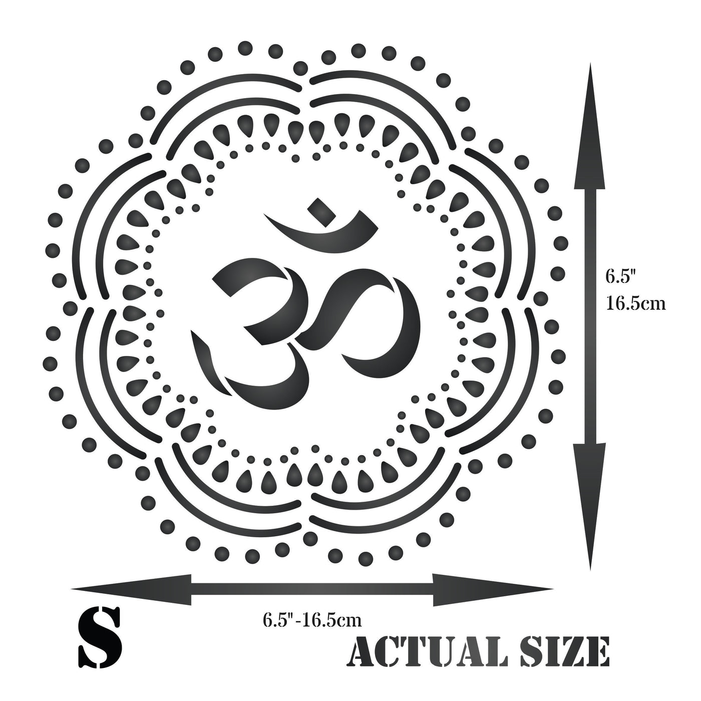 OM Mandala Stencil - AUM Indian Hindu Buddhist Spiritual