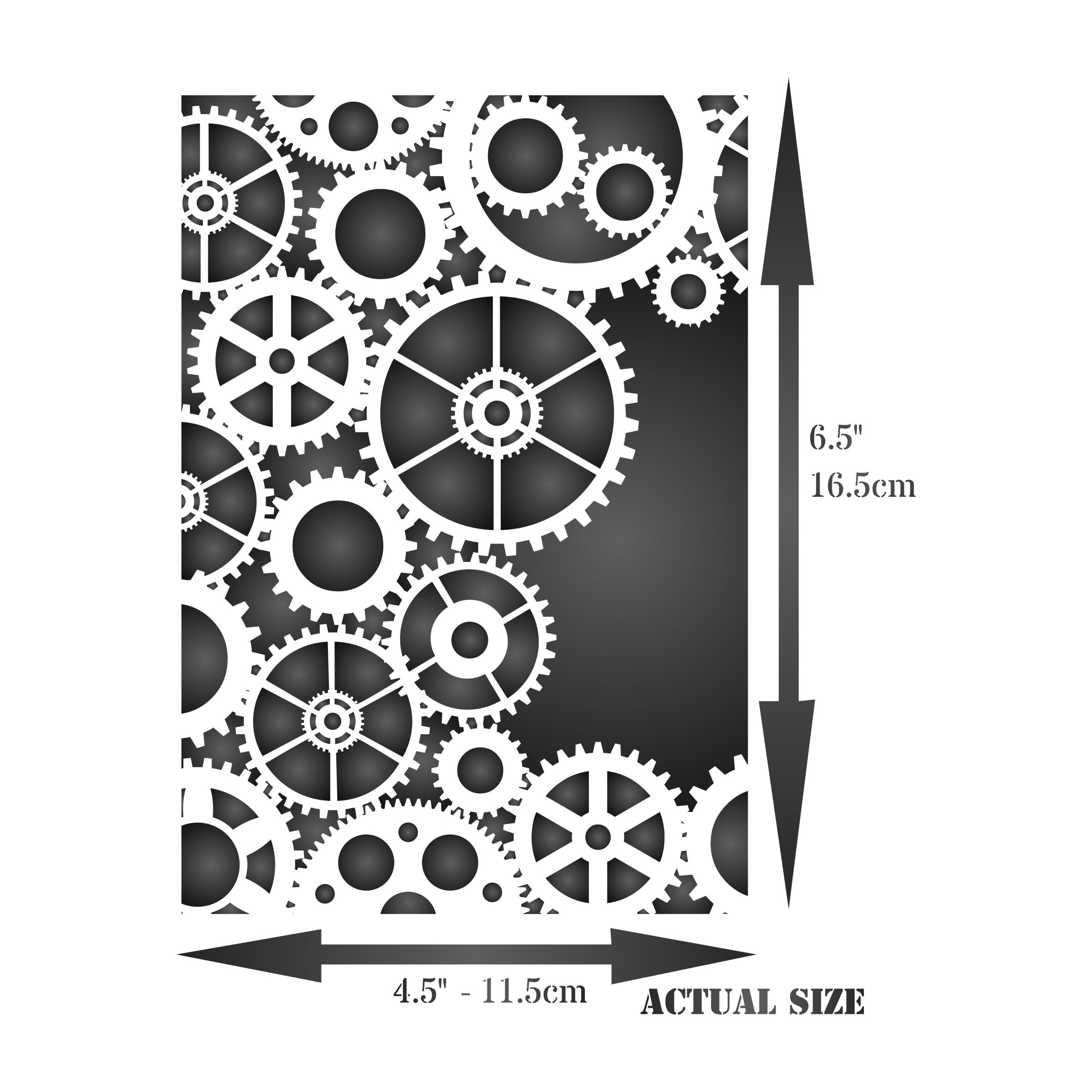 Gears Layering Stencil- Steampunk Mask use to Add Texture