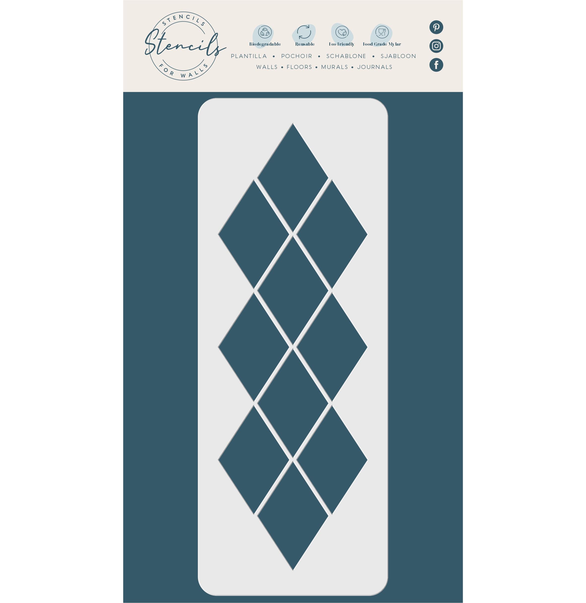 Art Deco Border Stencil - Art Deco Diamond