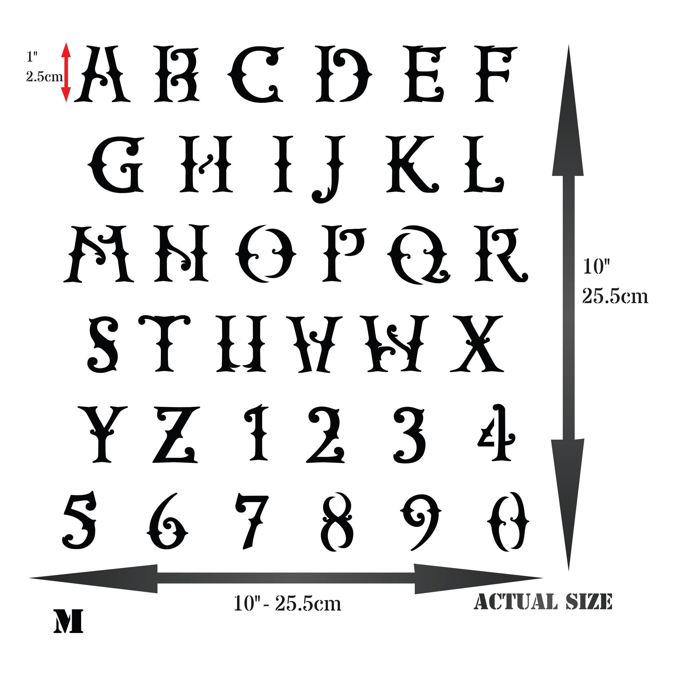 Western Letter Stencil - Letter Number ABC Alphabet