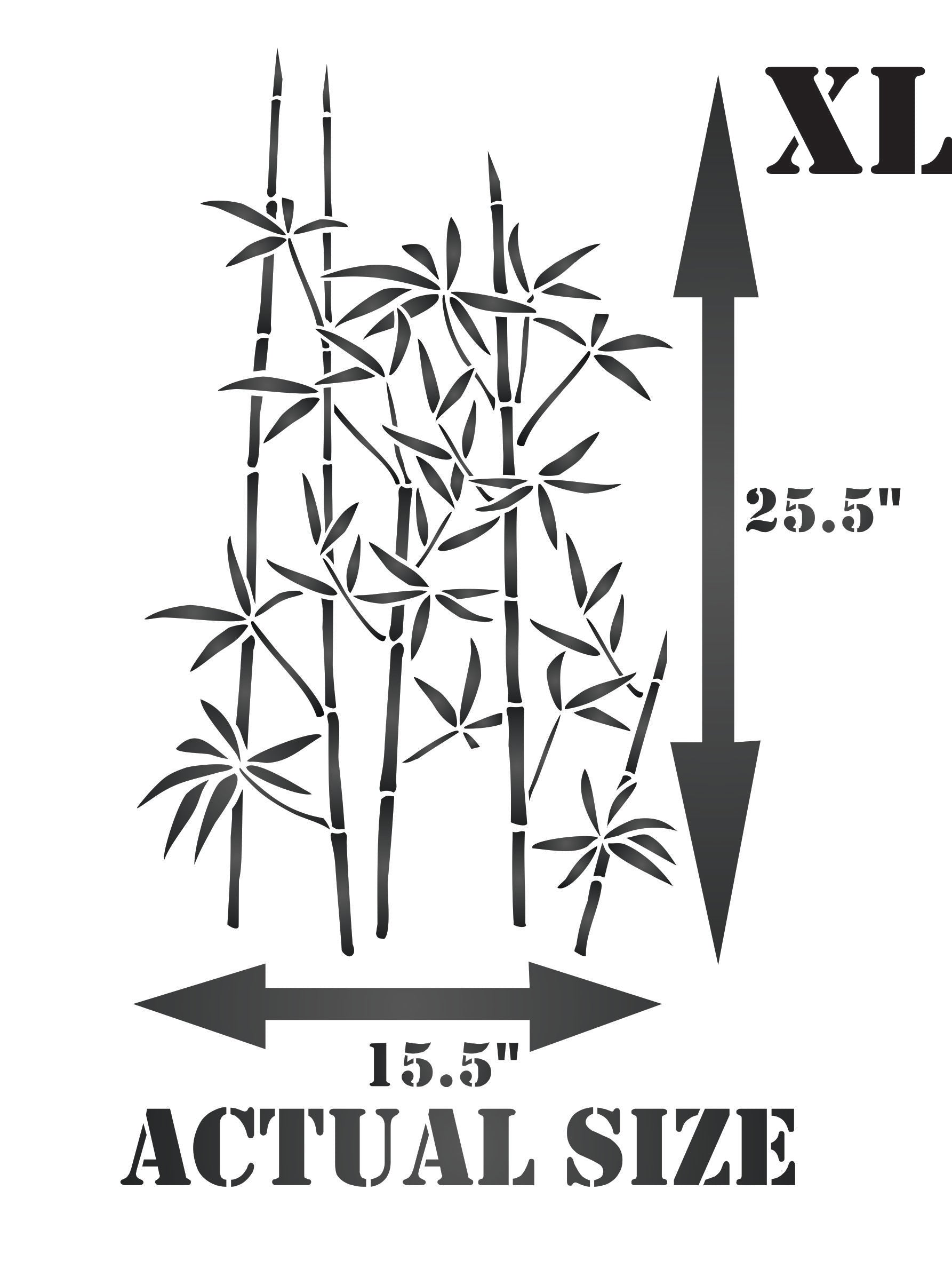 Bamboo Stencil - Classic Oriental Plant Leaves