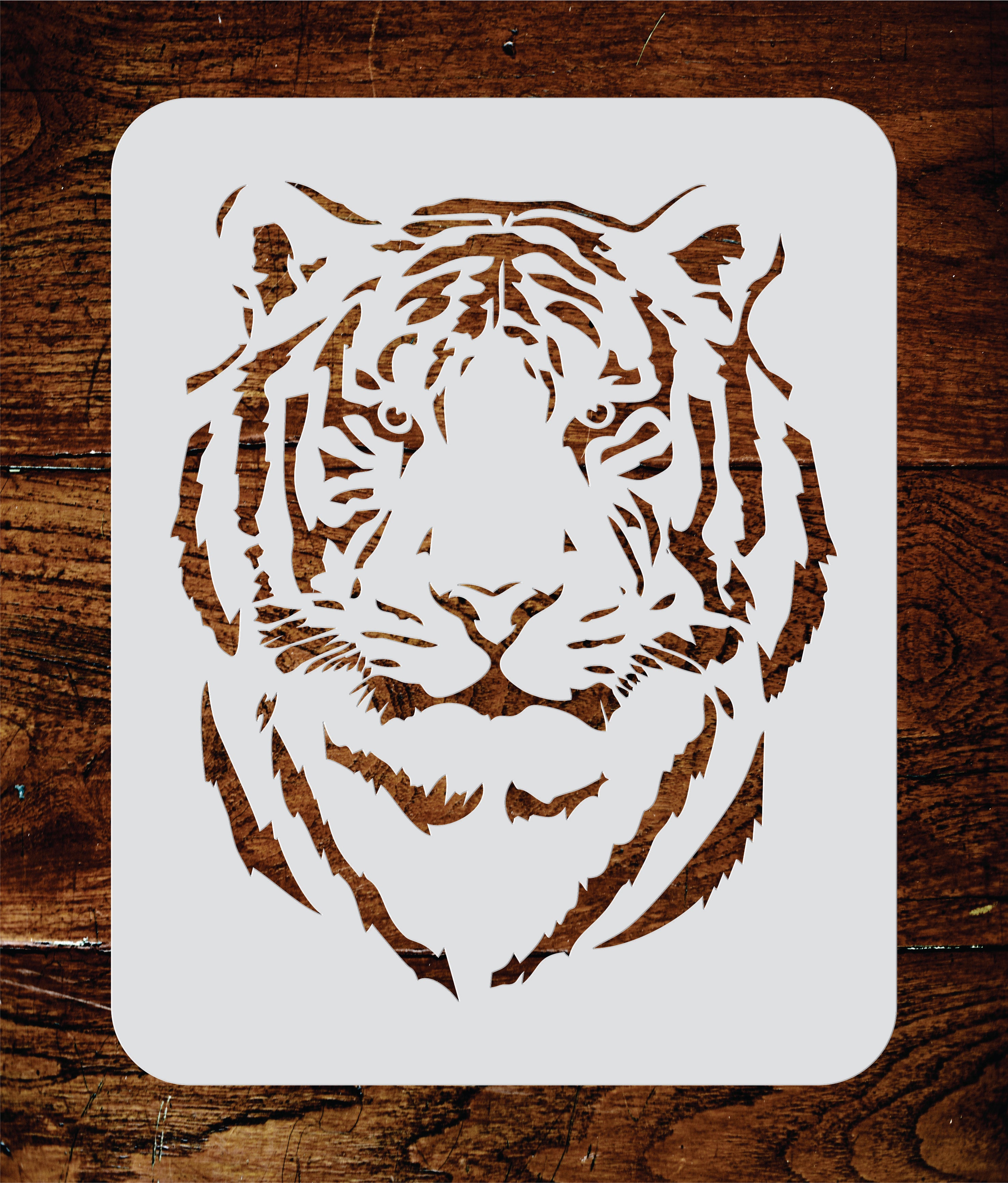 Tiger Head Stencil - African Big Cat Animal Wildlife