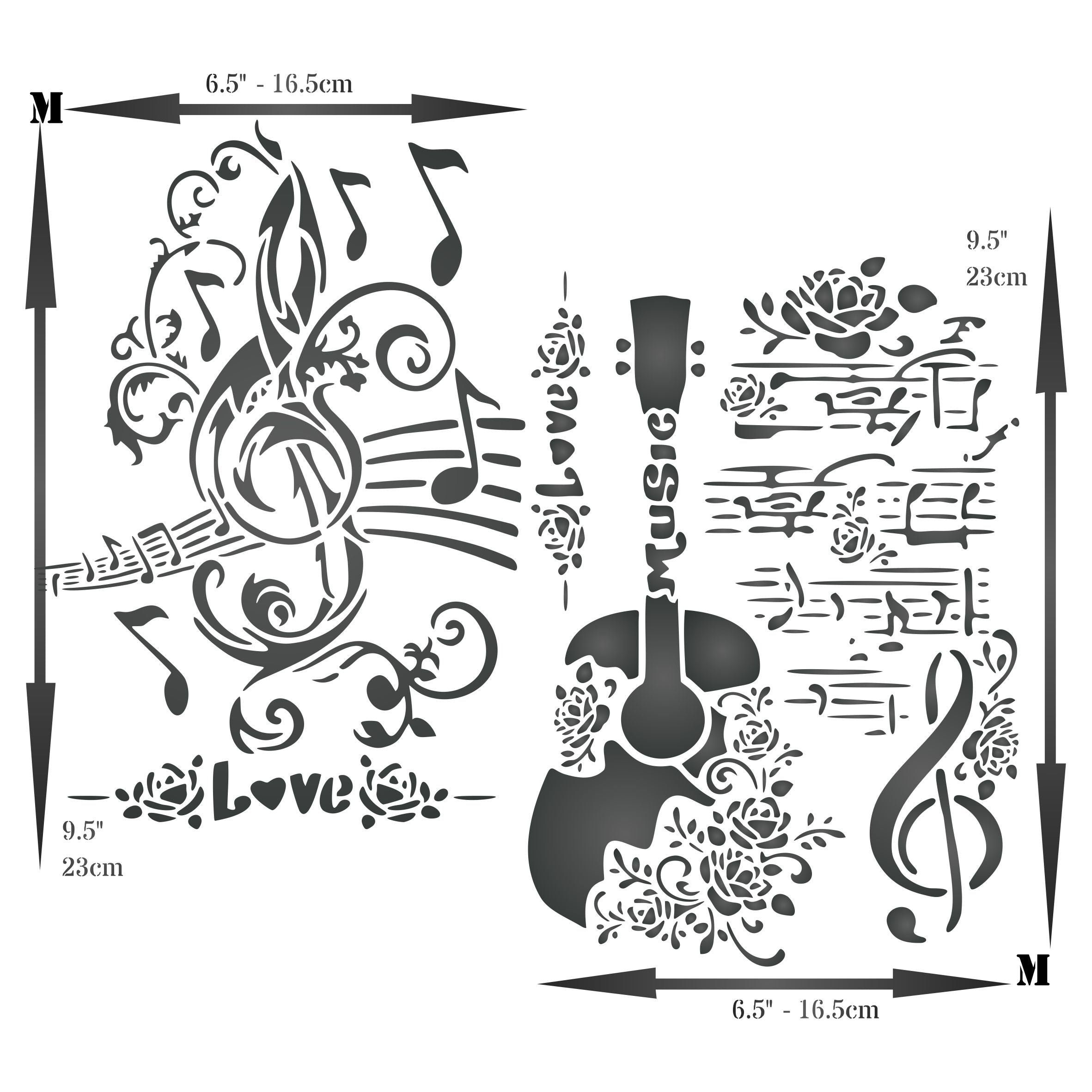 Music Stencil (2pc) - Use Layering to add Texture and Design