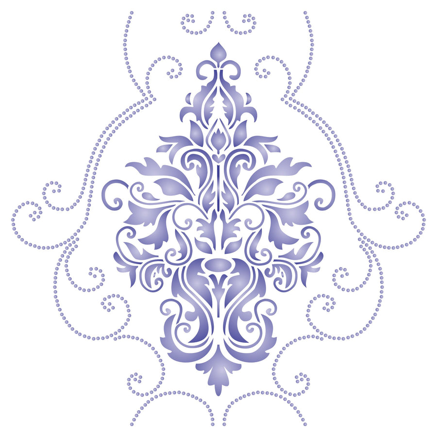 Damask Stencil- Classic Vintage Large Floral Allover Pattern