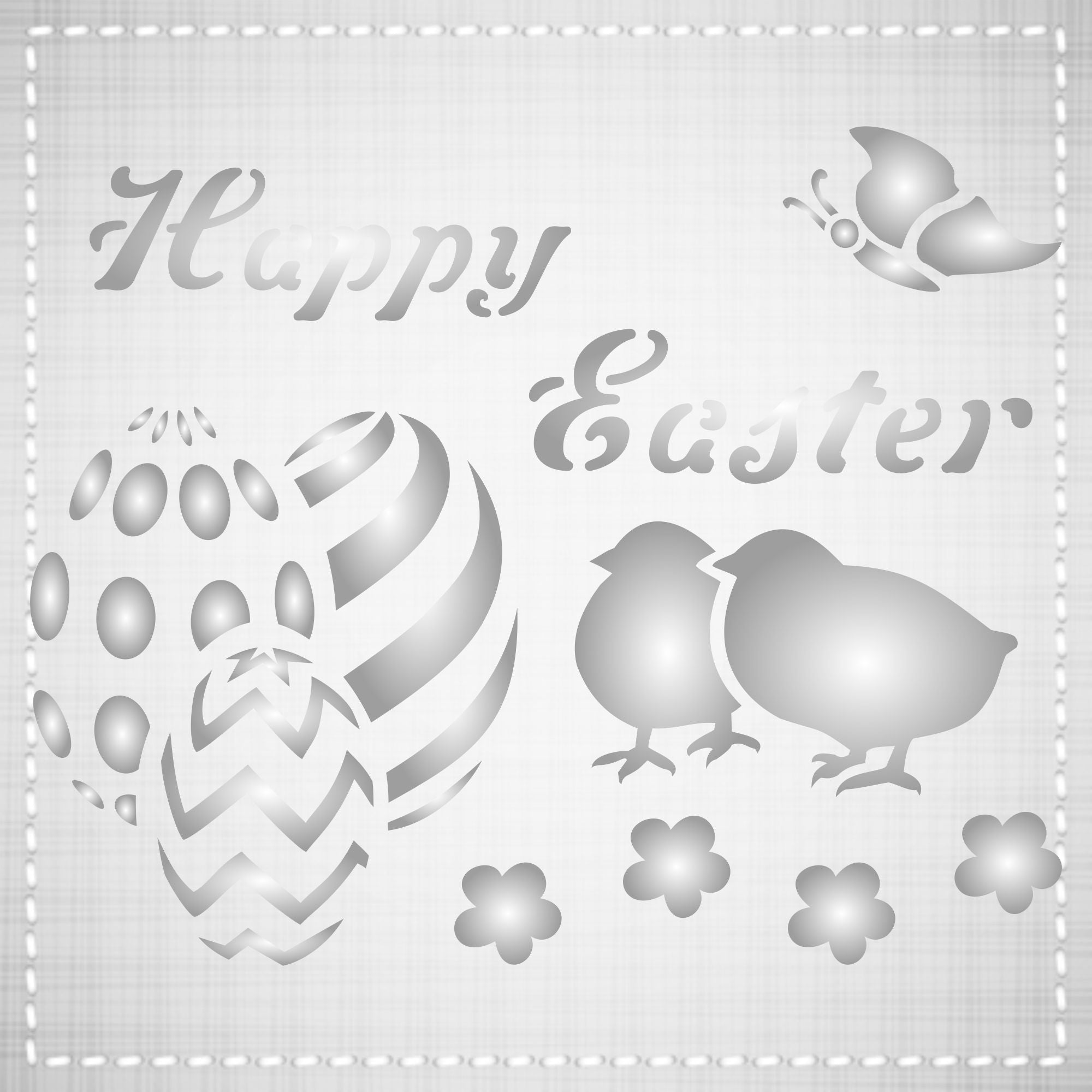 Happy Easter Stencil- Classic Easter Card Design