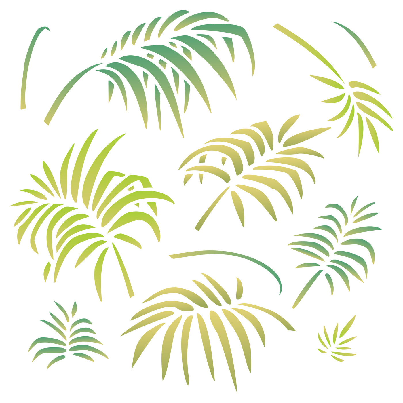 Palm Leaves Stencil-Large Tropical Palm Fronds