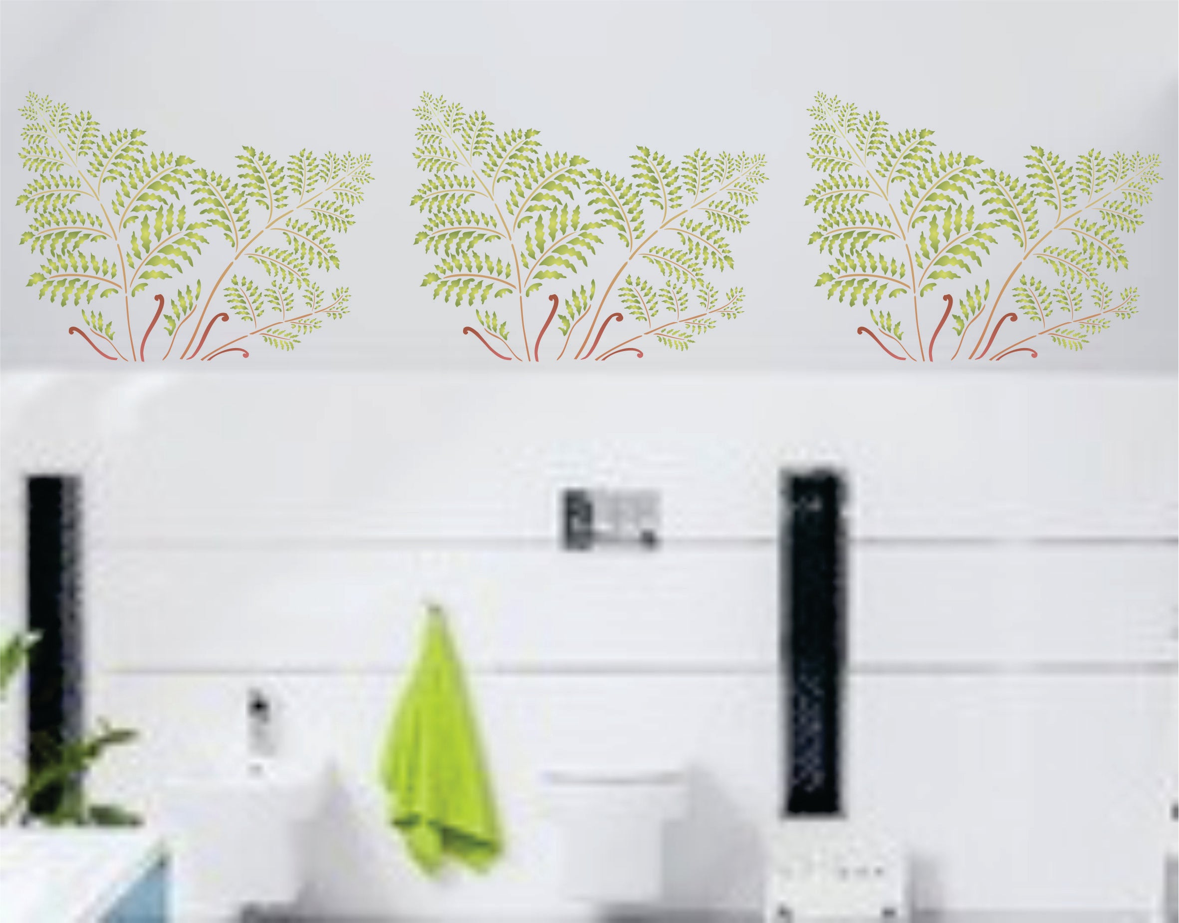 Tree Fern Stencil- Large Tropical Ferns