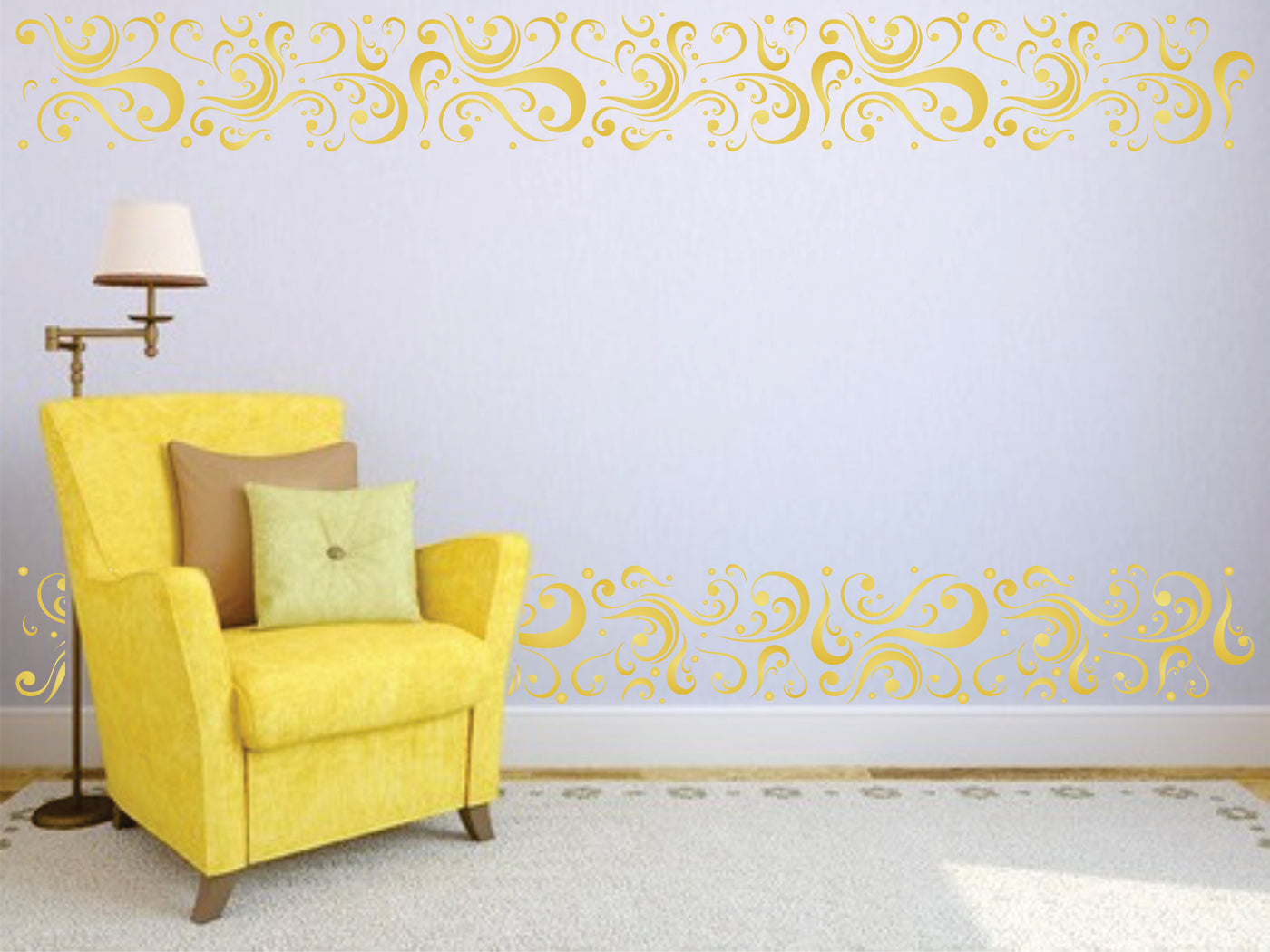 Abstract Scroll Stencil - Classic Art Nouveau Deco Border