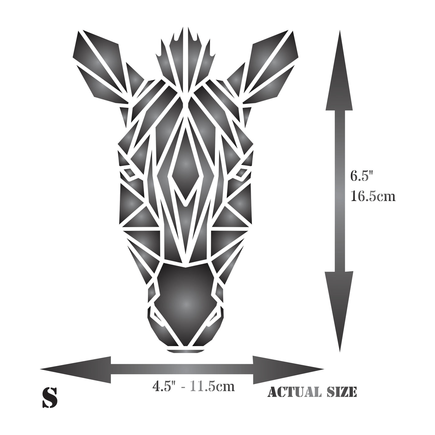 Zebra Stencil - Geometric Decor African Wild Animal Head