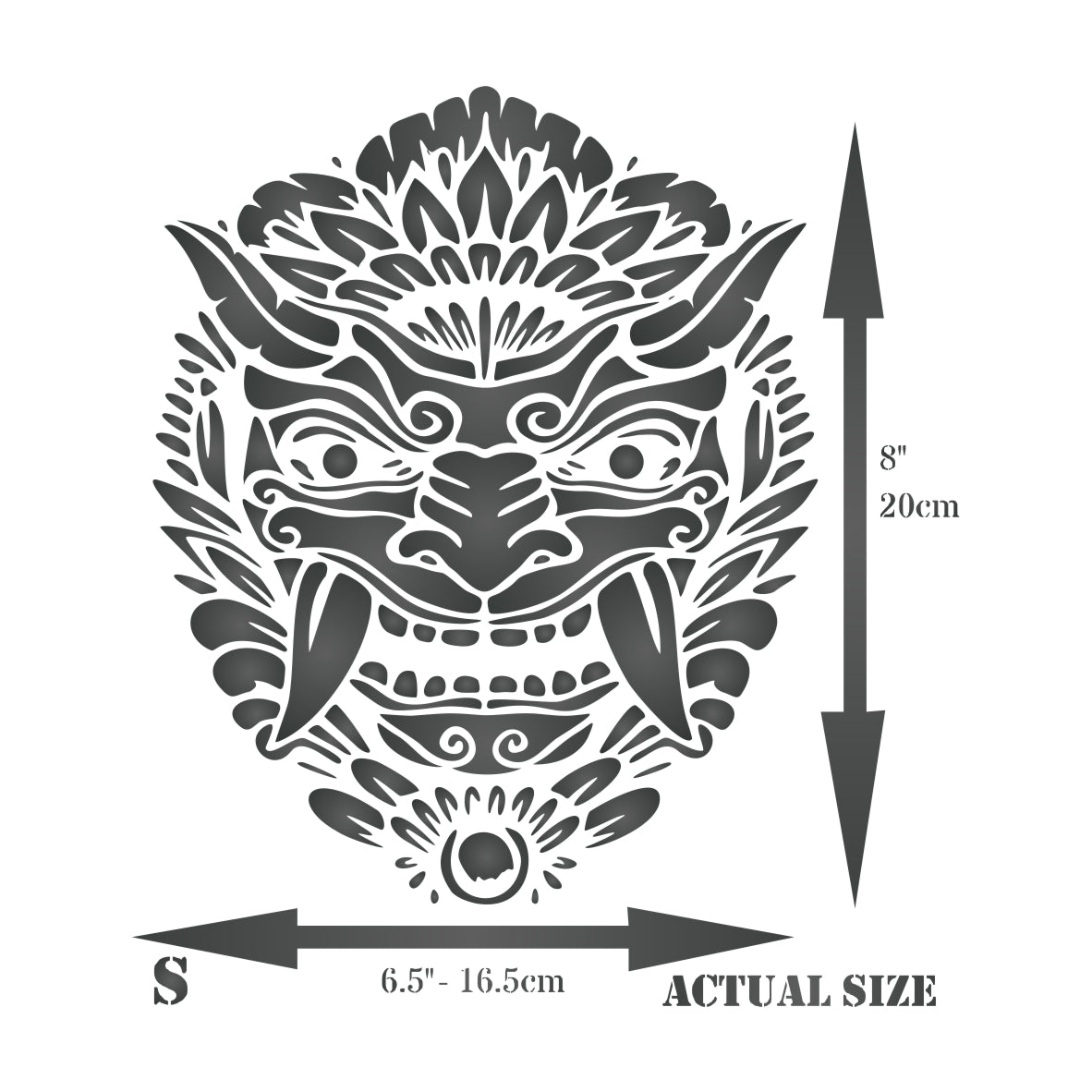 Barong Mask Stencil - Balinese Mythology Panther