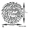 Happy New Year Stencil - New Year Sign Words
