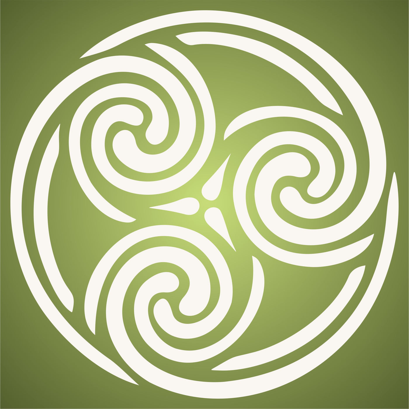 Celtic Spiral Stencil - Triskelion Triple Spiral Cycle of Life