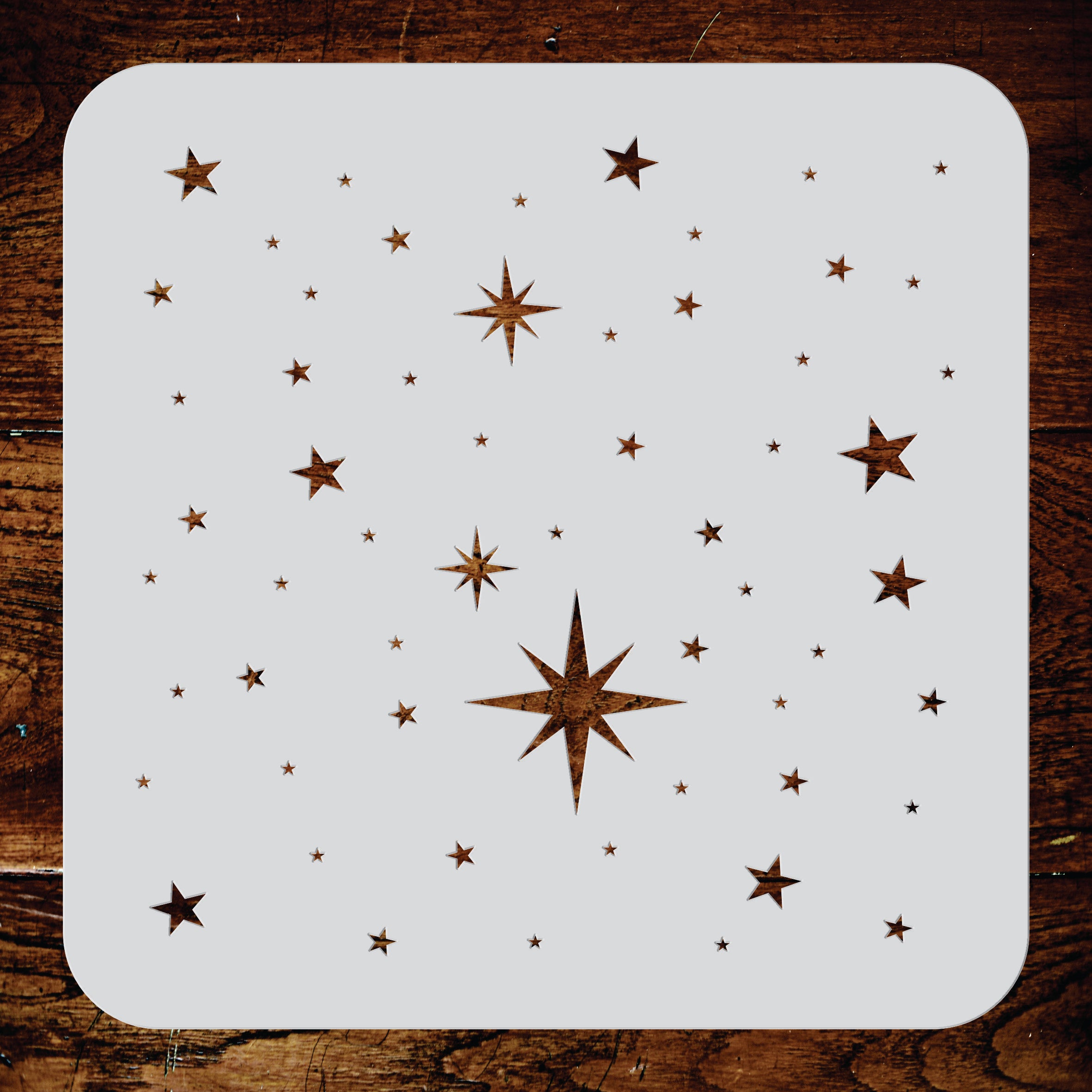 Christmas Stars Stencil - Shiny Sparks Glitter Twinkle Star Sparkle