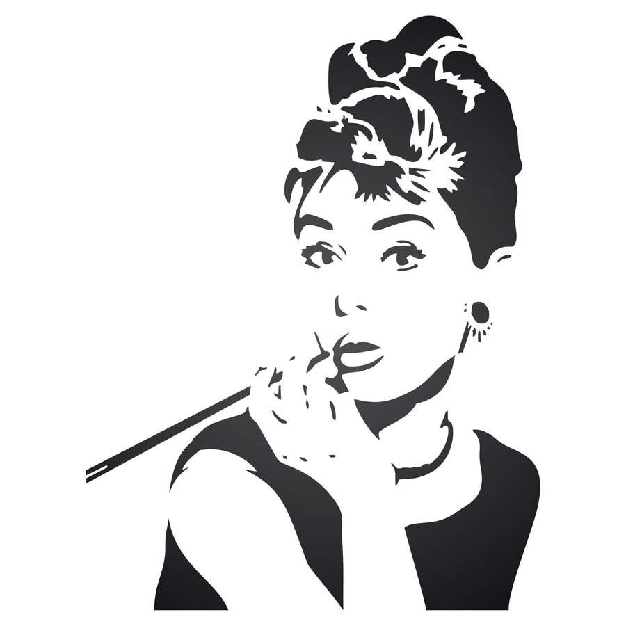 Audrey Hepburn Stencil - Actress Star Breakfast at Tiffanys