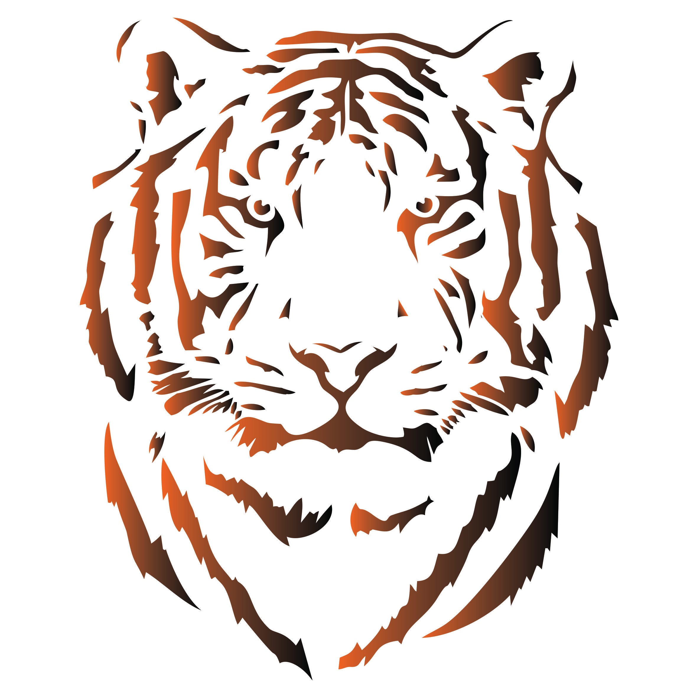 Tiger Head Stencil - African Big Cat Animal Wildlife