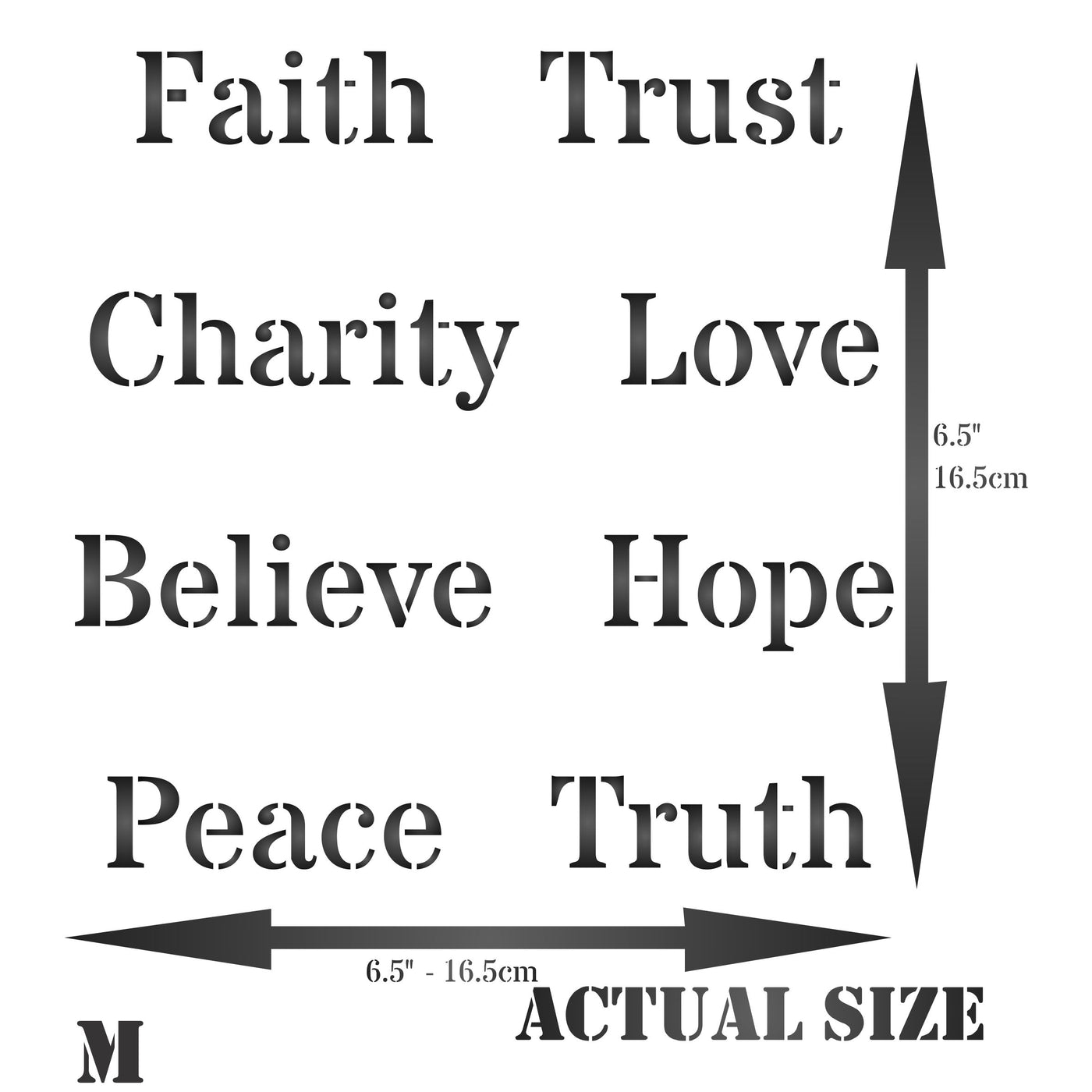 Words of Faith Stencil - Wording Words and Quote