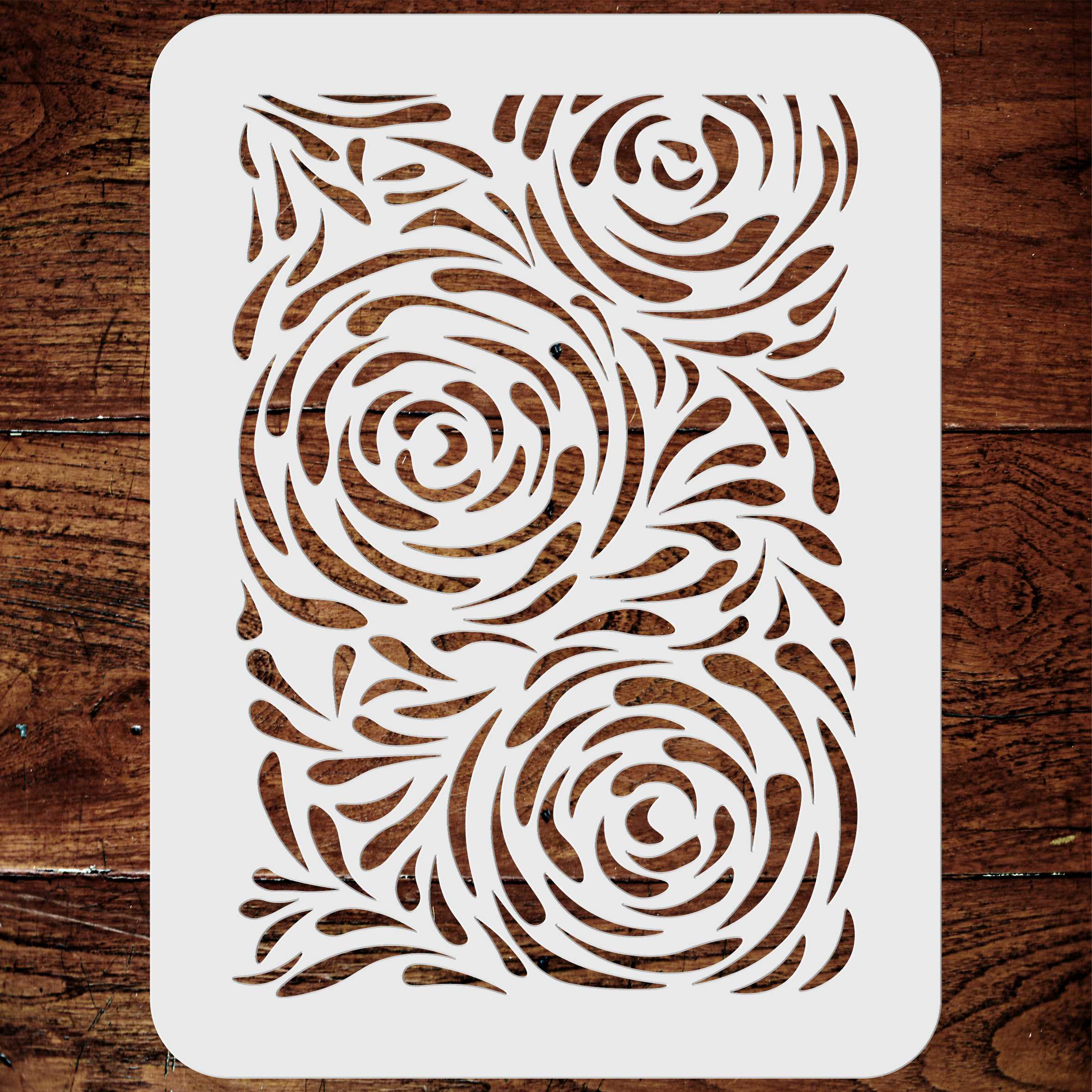 Whirlpool Layering Stencil- Swirling Vortex Spiral Mask use to Add Texture