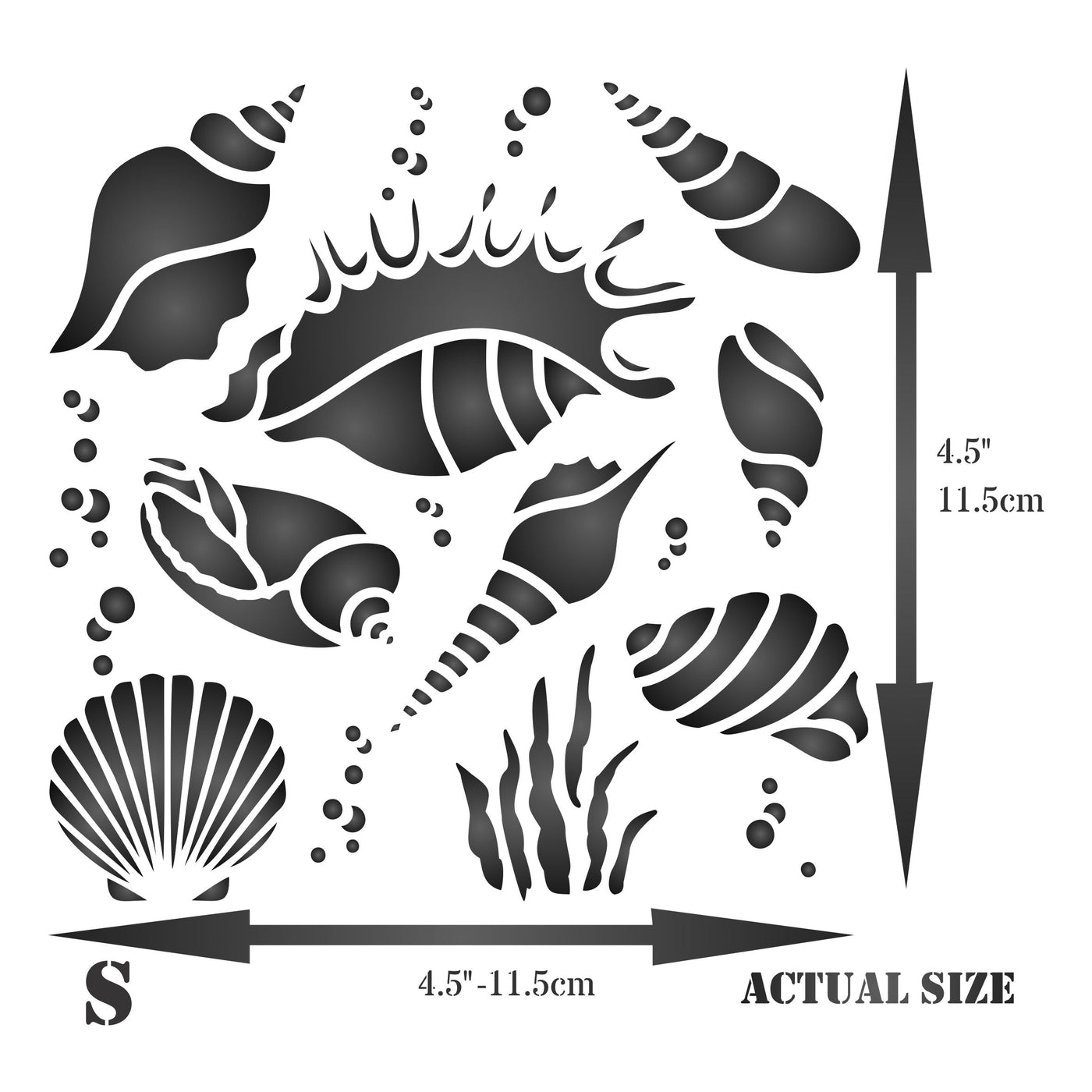 Shells Stencil - Sea Ocean Nautical Seashore Reef