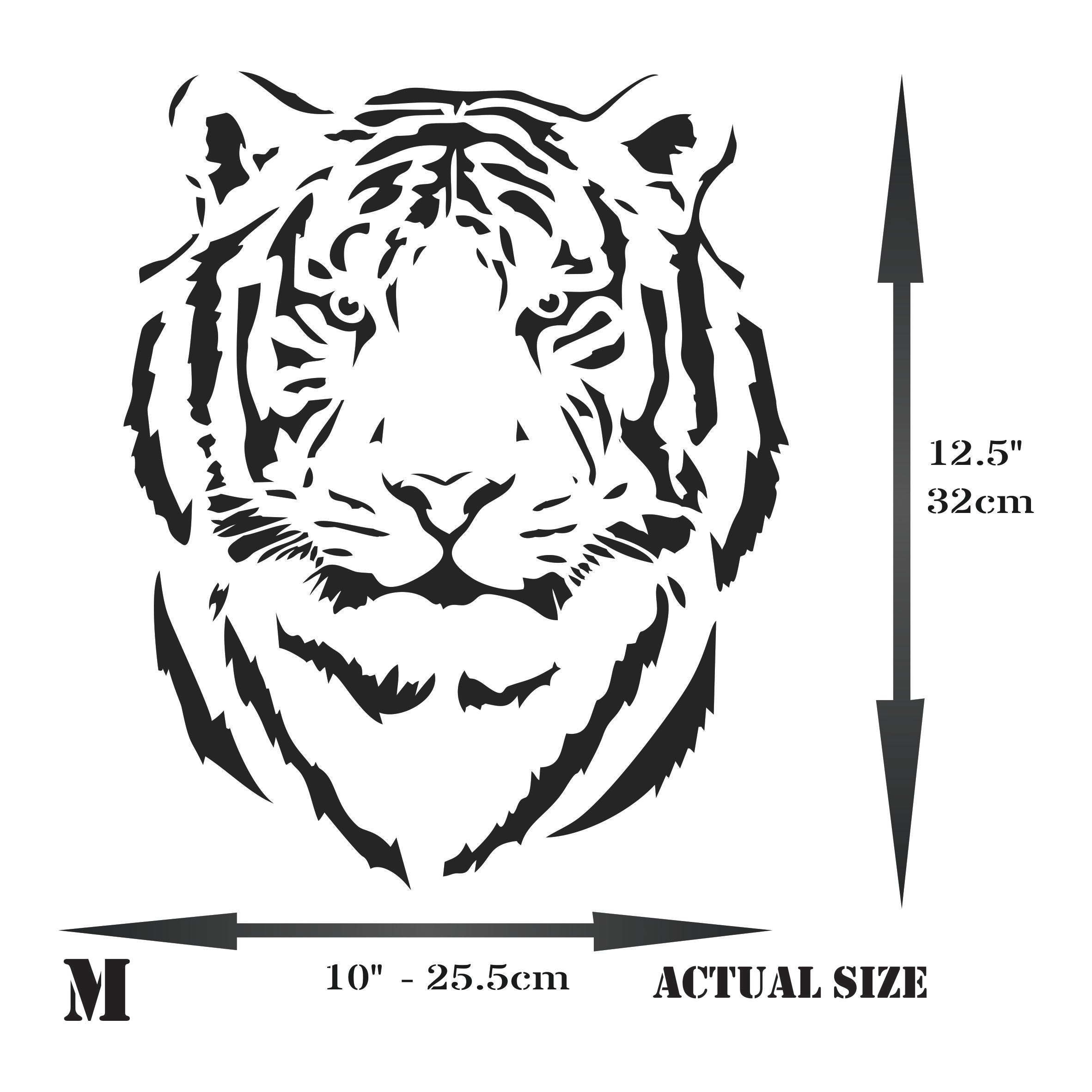 Tiger Head Stencil - African Big Cat Animal Wildlife