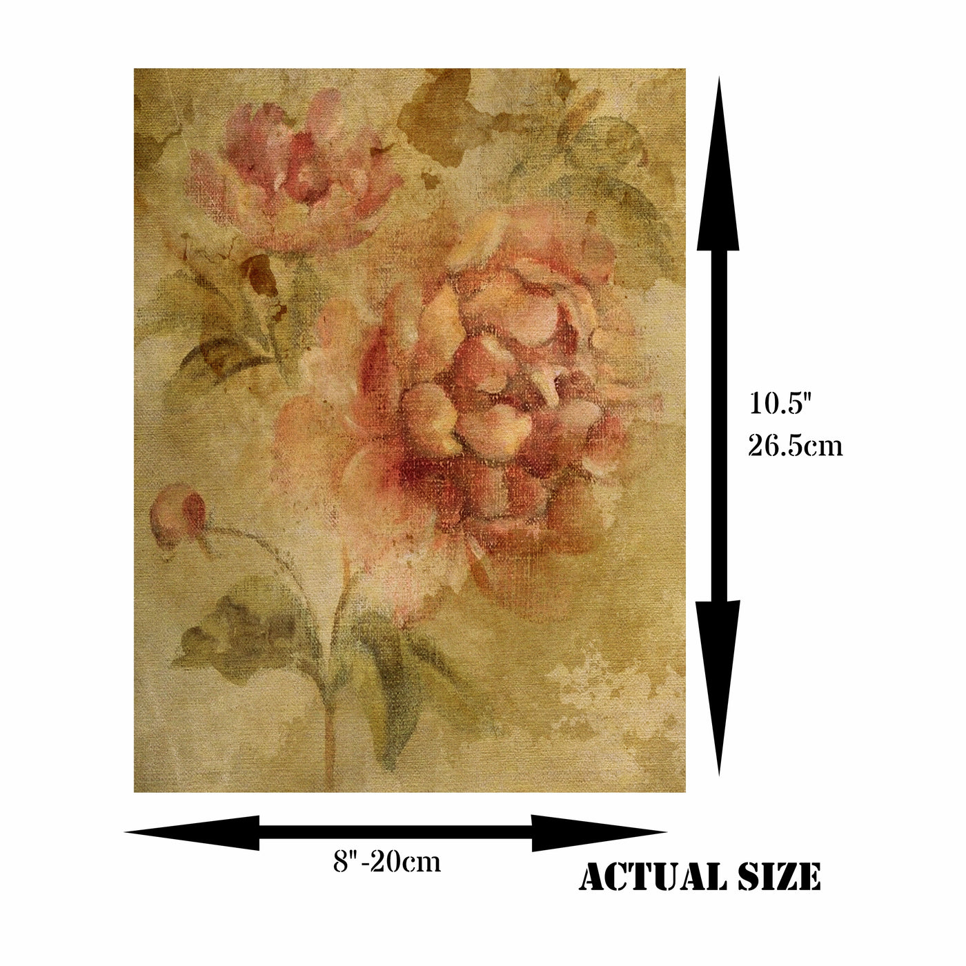 Victorian Floral Rice Paper- 6 Unique Printed Mulberry Paper Images 30gsm