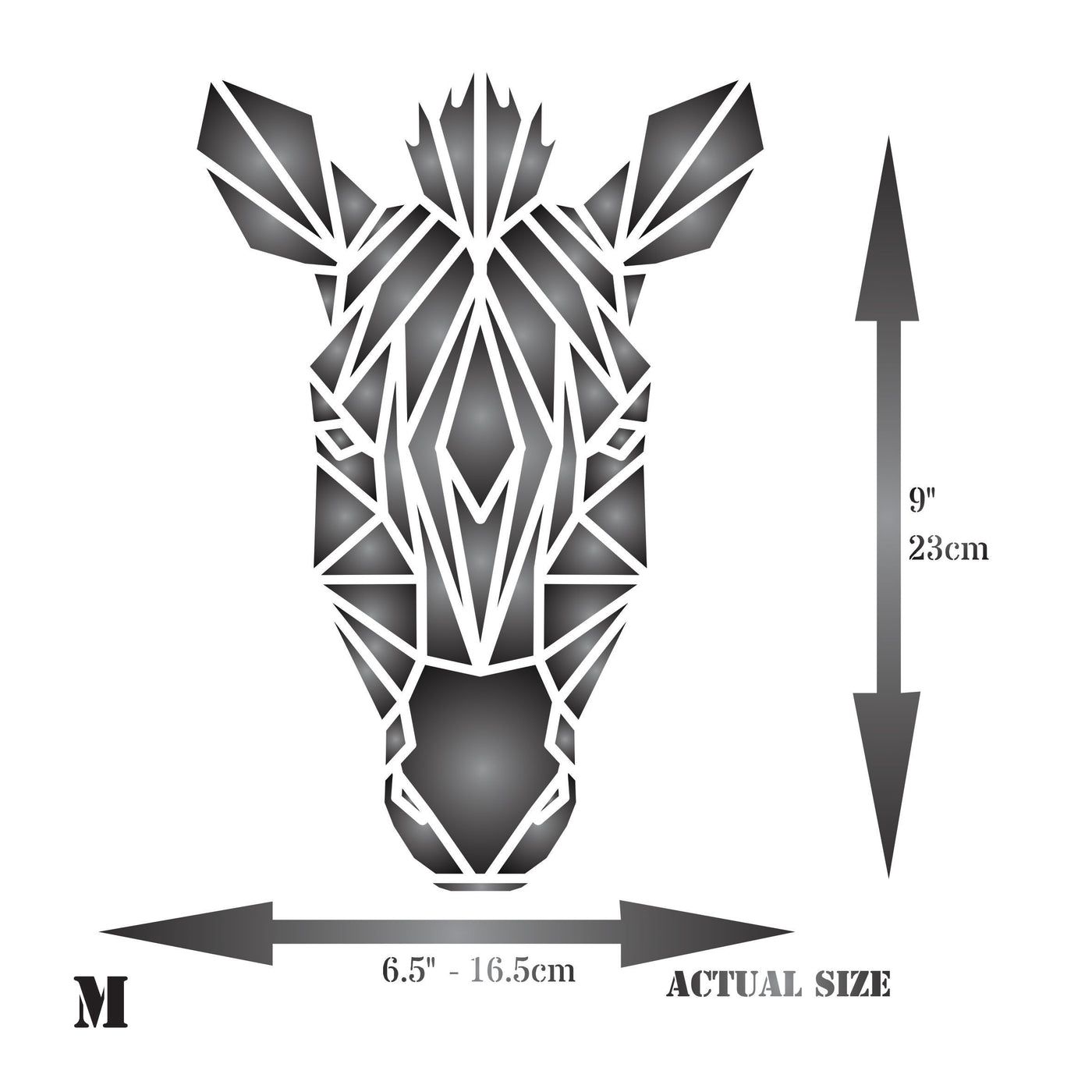 Zebra Stencil - Geometric Decor African Wild Animal Head