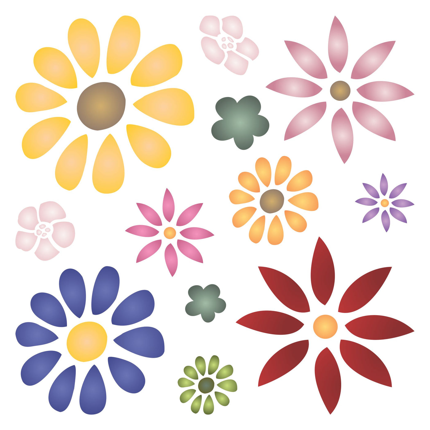 Flower Power Stencil - Mix Media Layering Flower