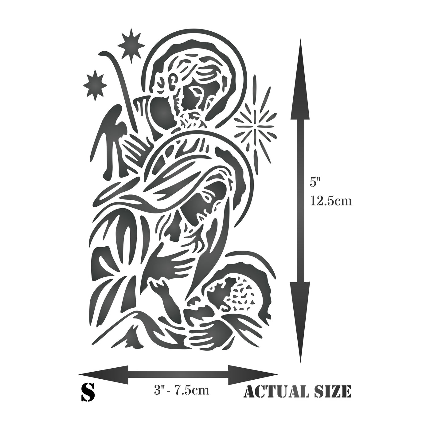 Holy Family Stencil - Nativity Jesus Mary Joseph Catholic Christian Religious