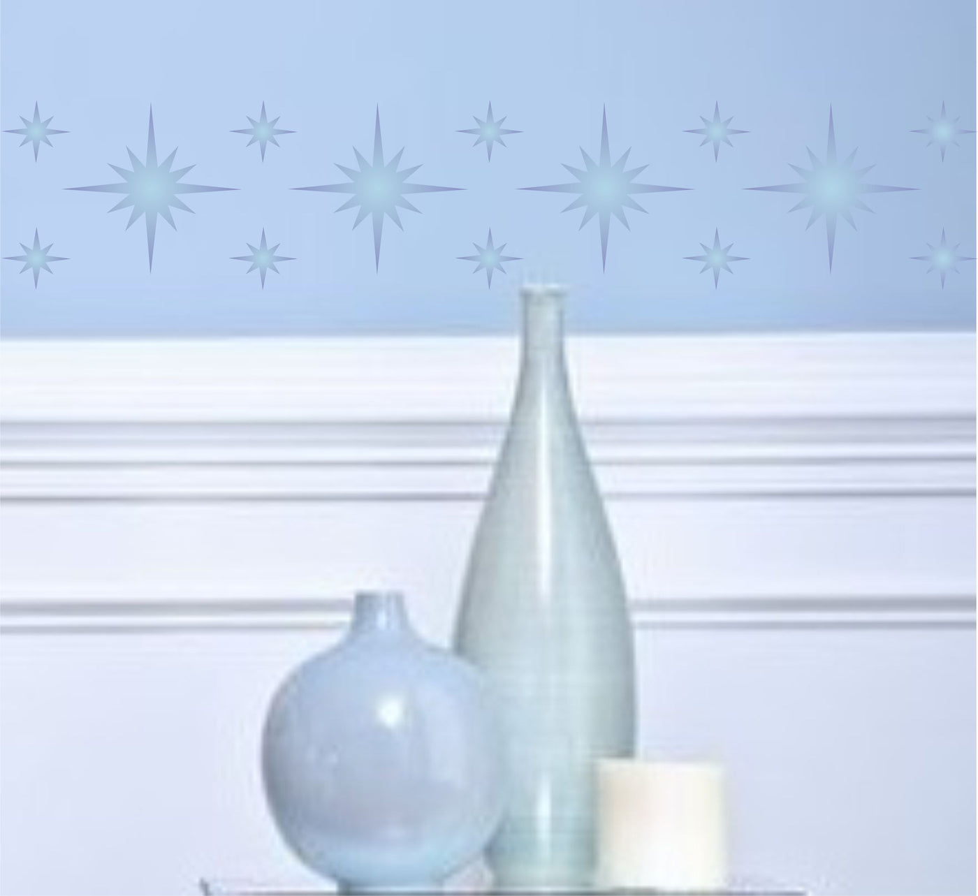 Star Celestial Border Stencil- Celestial Large Stars Design