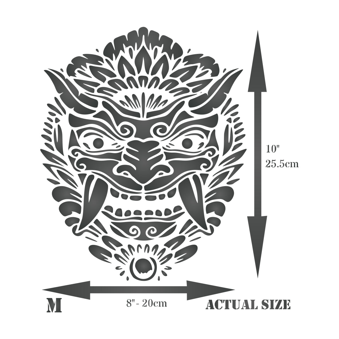 Barong Mask Stencil - Balinese Mythology Panther