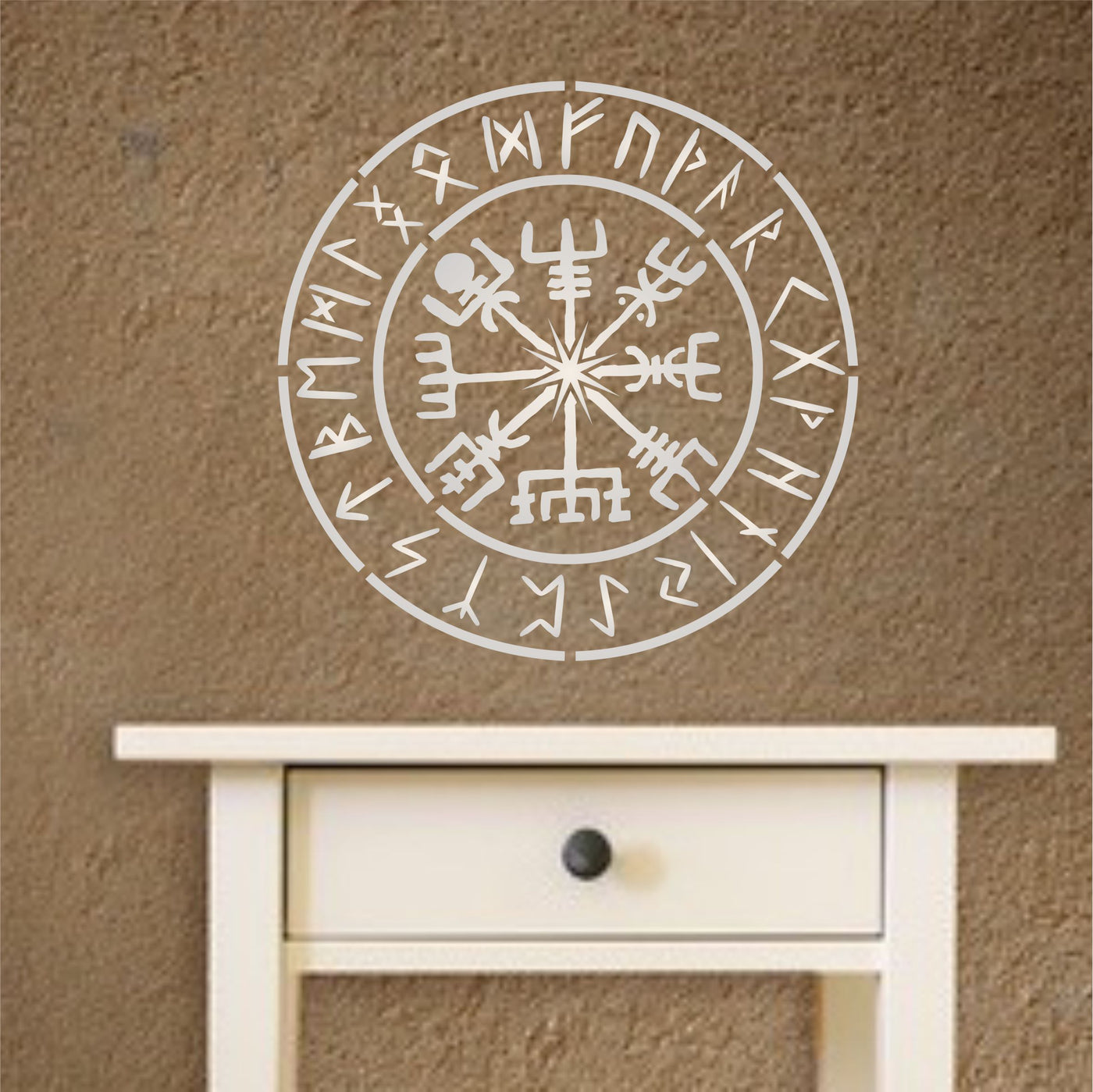 Viking Compass Stencil - Vegvisir Runic Nordic Compass Protection and Guidance