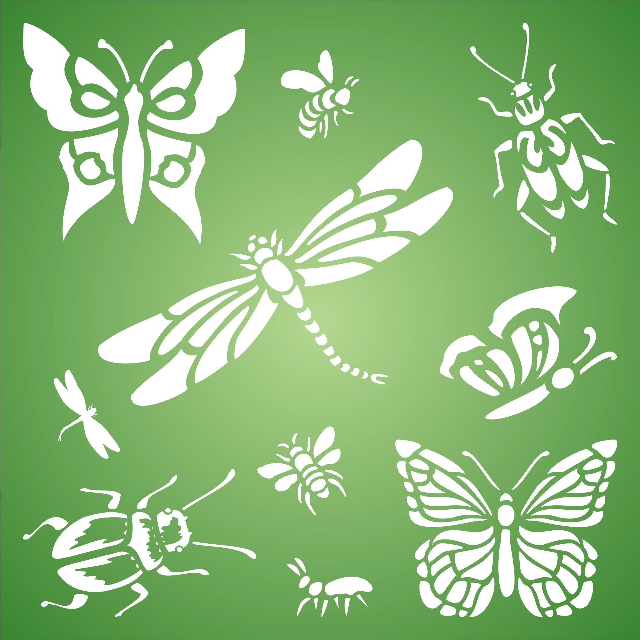 Insects & Bugs Stencil - Scrapbooking Art Decor