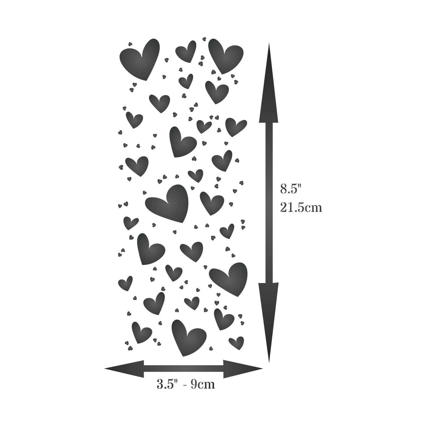 Slimline Hearts Stencil- Shape Heart Card Making Slimline DiesCards Template