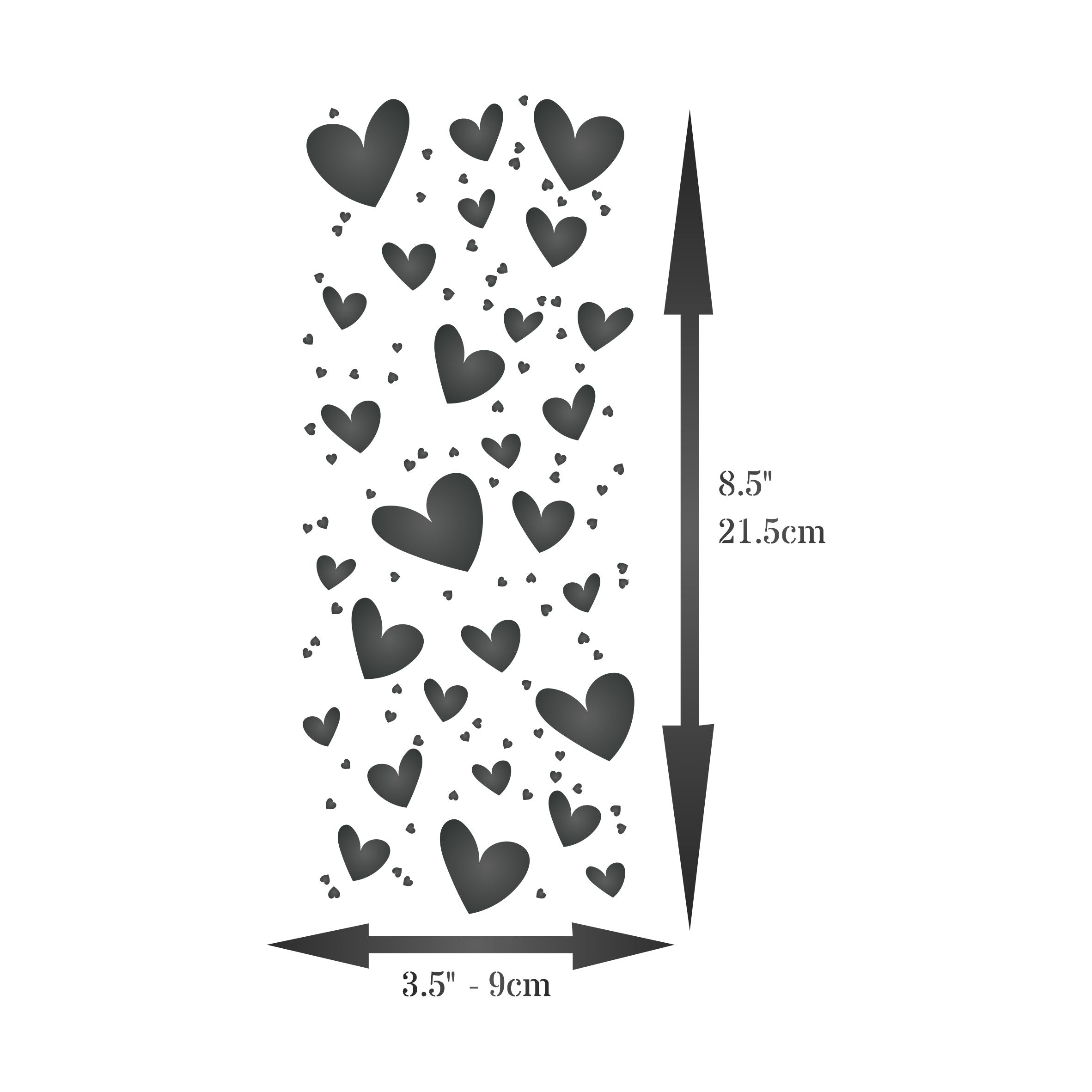 Slimline Hearts Stencil- Shape Heart Card Making Slimline DiesCards Template