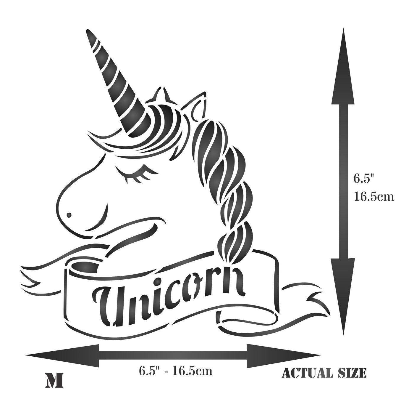 Unicorn Stencil - Childs Magical Horse Pony Unicorn Head