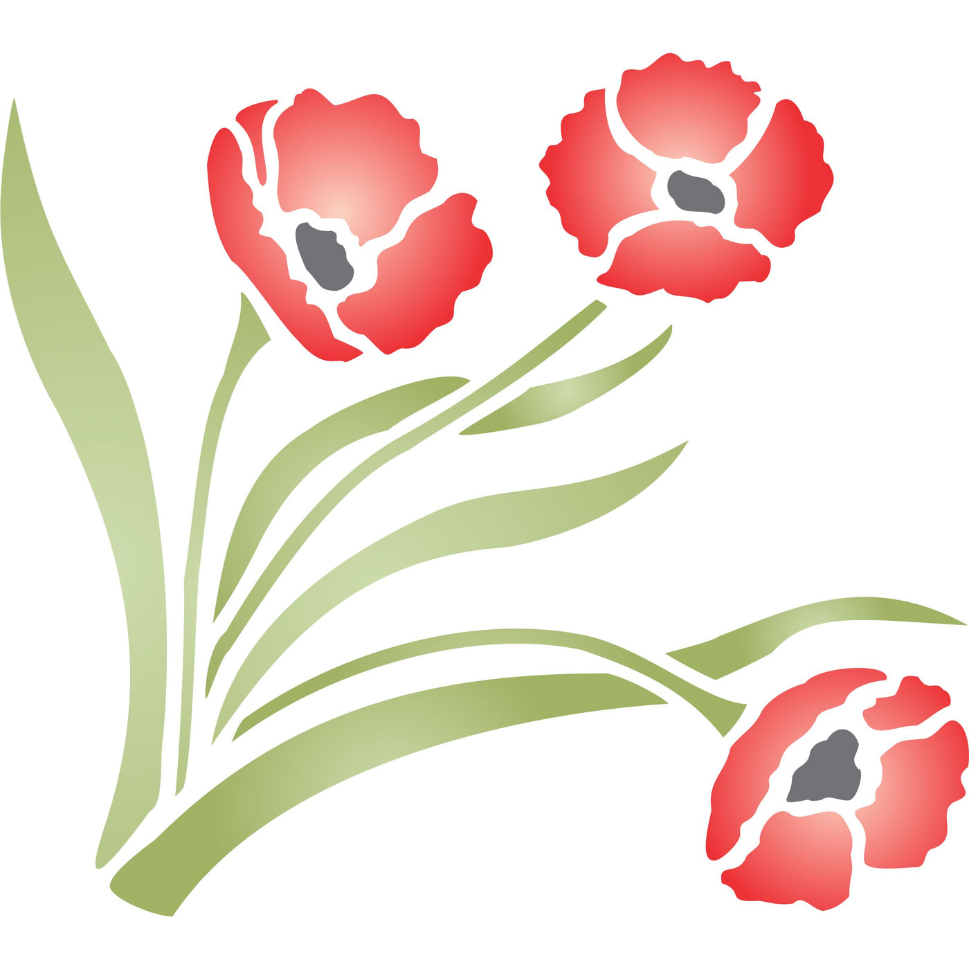 Poppy Stencil- Classic Border Flower