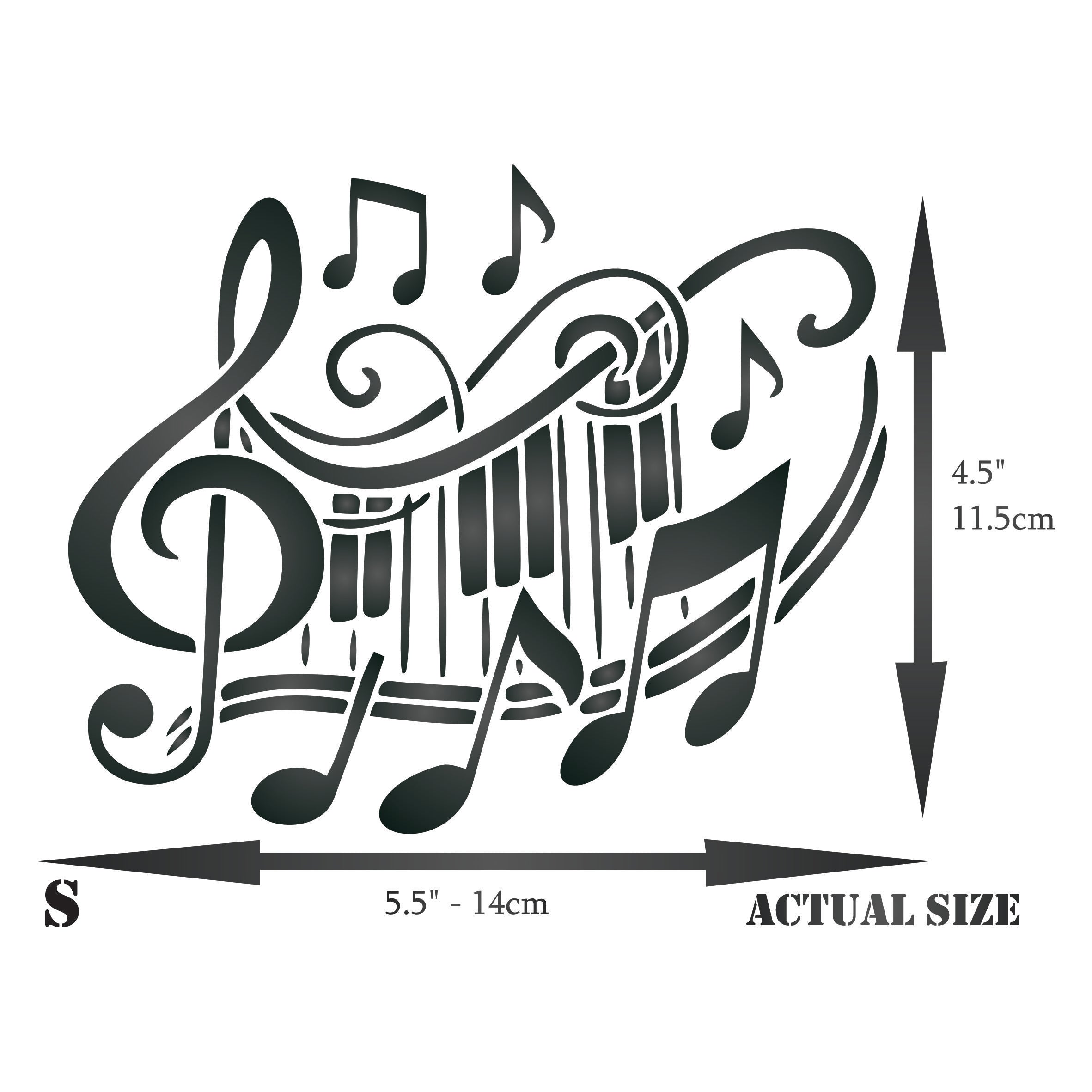 Musical Sign Stencil - Musical Notes Treble Clef