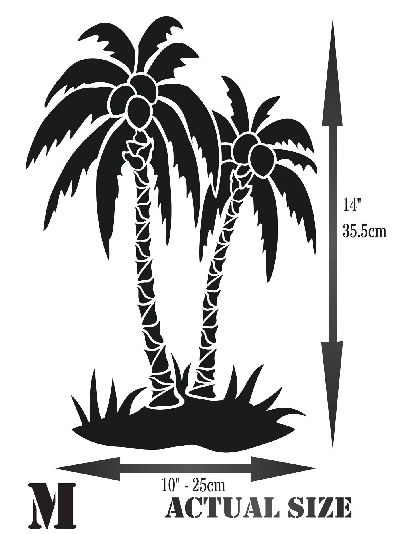 Palm Trees Stencil - Tropical Island Coconut Trees