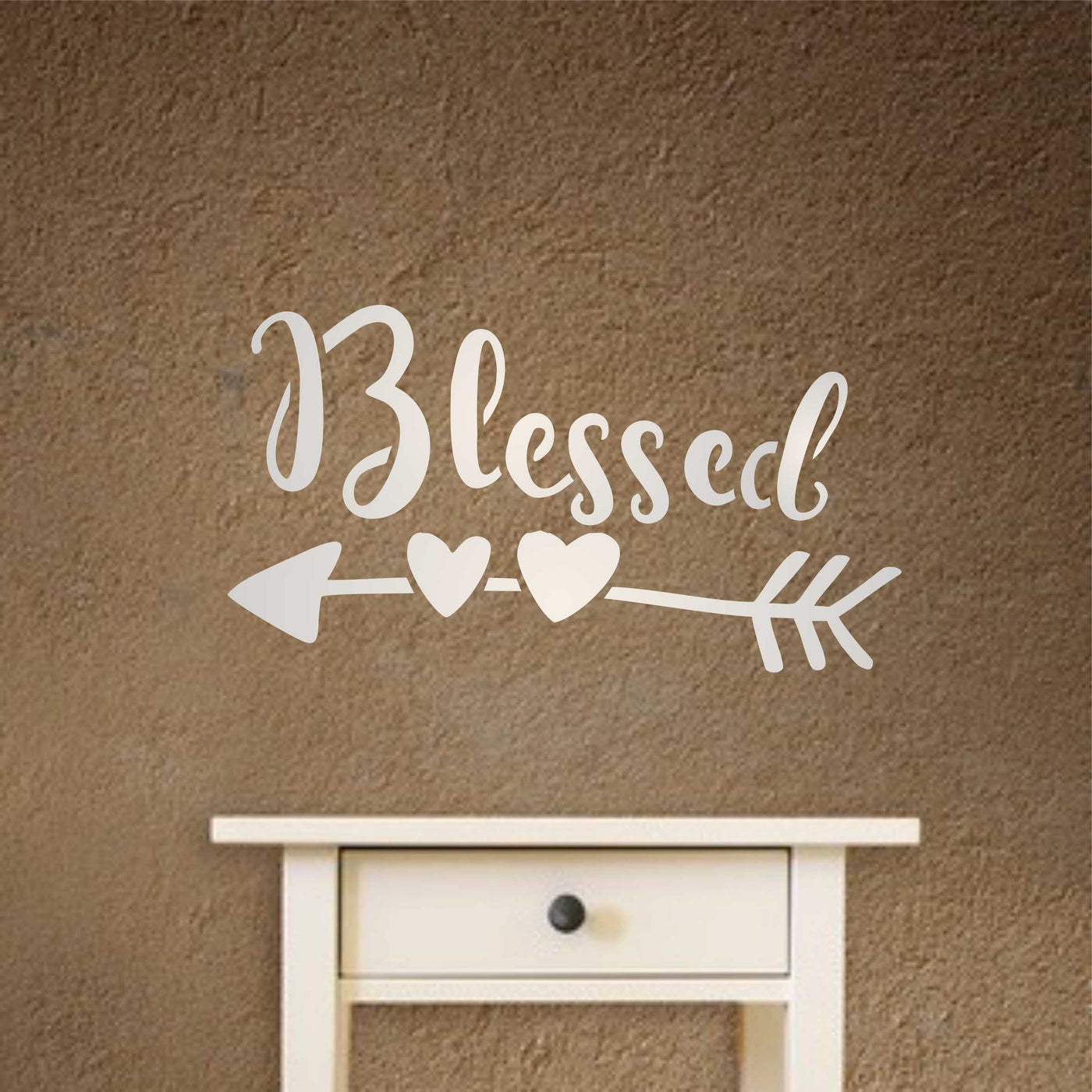 Blessed Stencil - Religious Christian Quote Label Sign Word